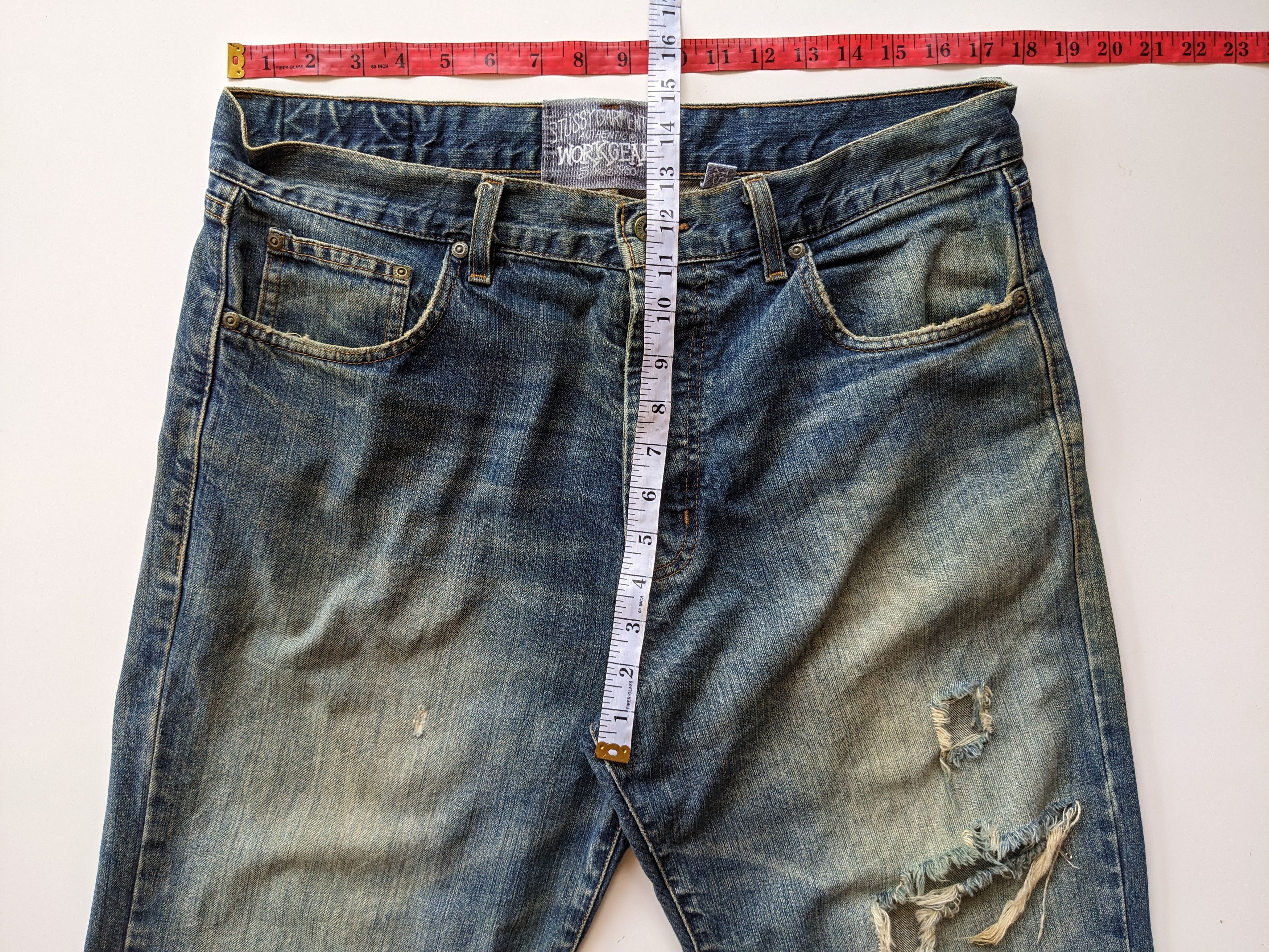 Stussy Vintage Stussy Garment workgear distressed jeans Size US 34 / EU 50 - 9 Thumbnail