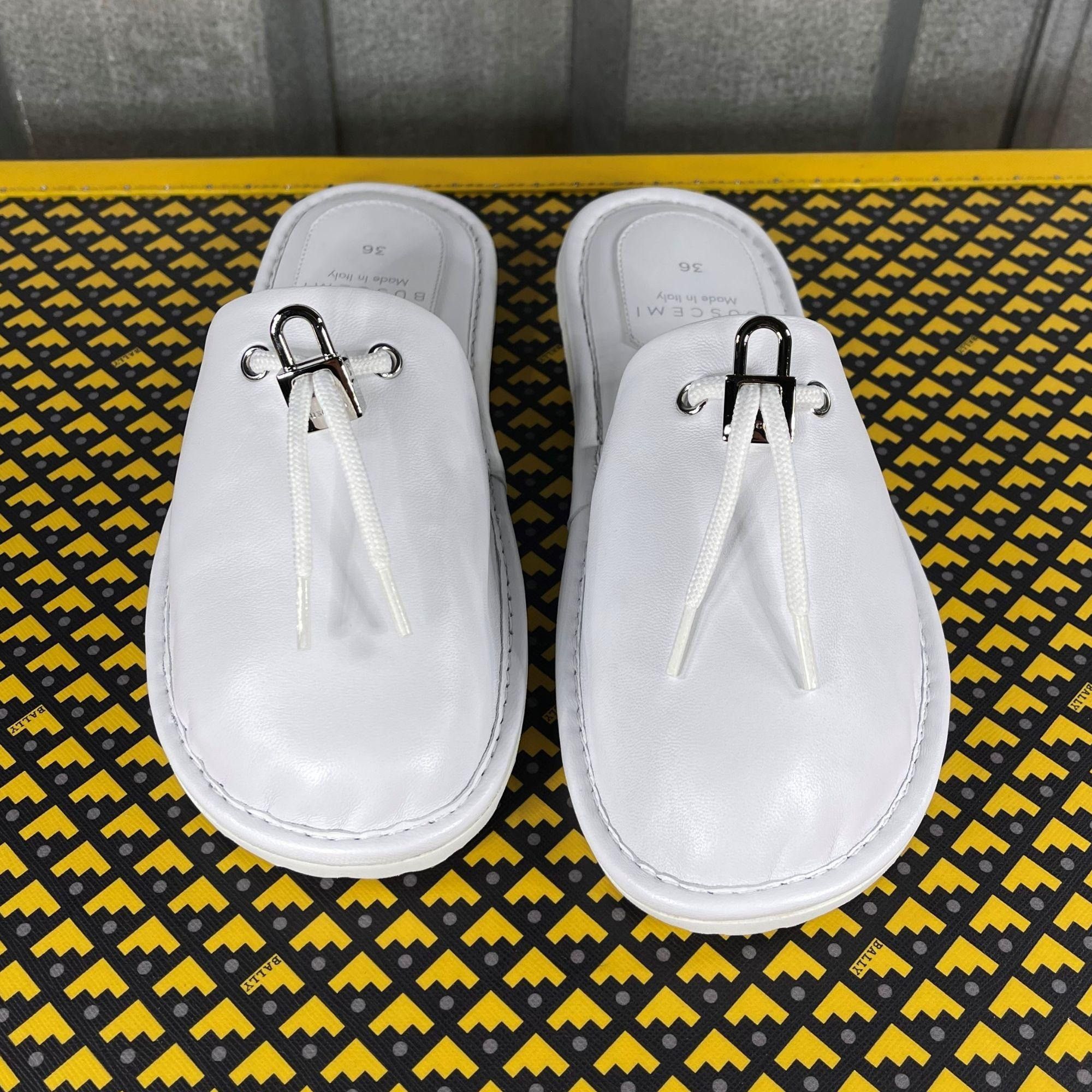Buscemi Buscemi Greenwich White Leather Slippers US 6 EU 36 Size US 6 / IT 36 - 3 Thumbnail