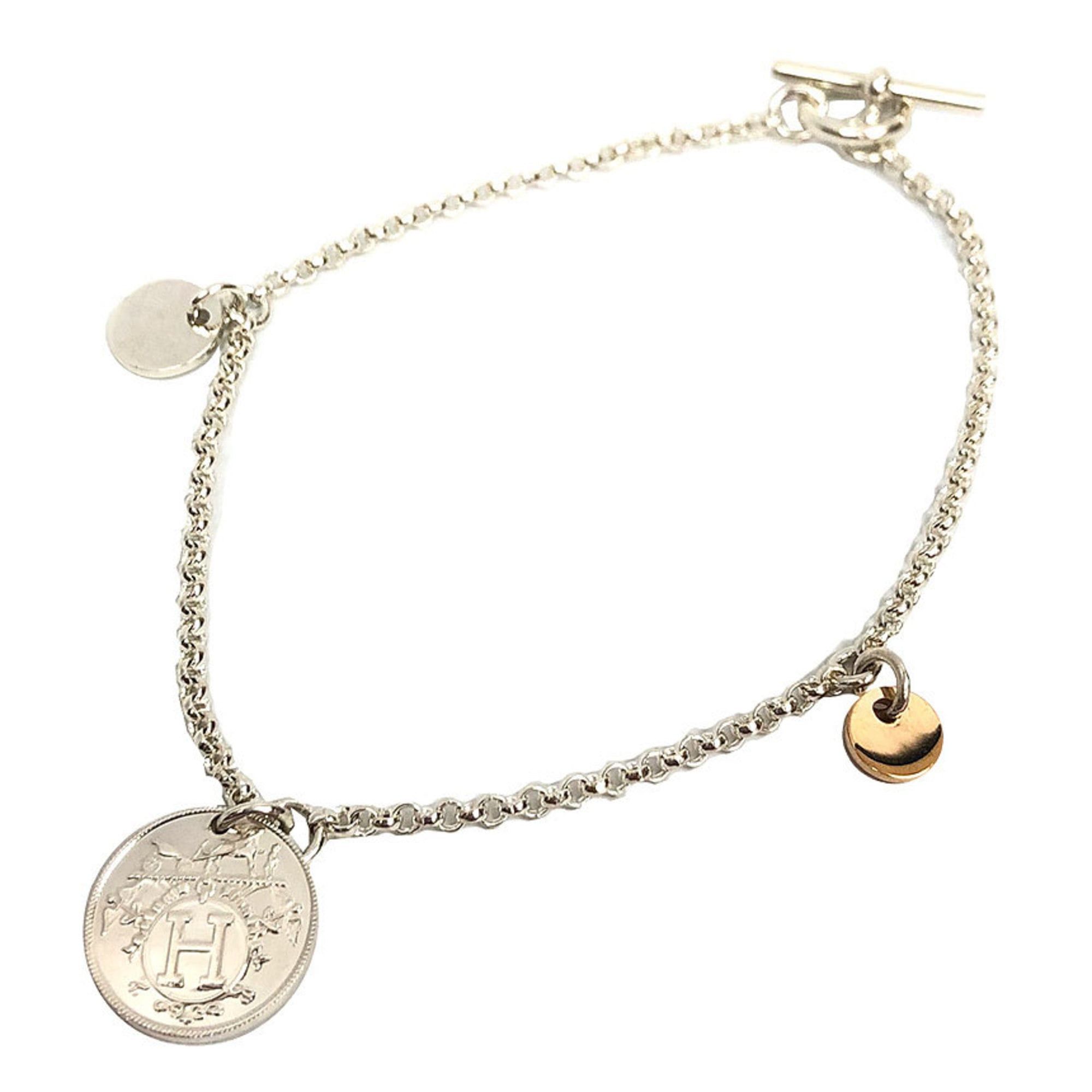 Hermes Hermes Ex-Libris PM Bracelet, LG (Large Gold), Silver/Pink Gold, Toggle Clasp, AG925 (Sterling Silver) x AU750 (18K Pink Gold) Size ONE SIZE - 1 Thumbnail