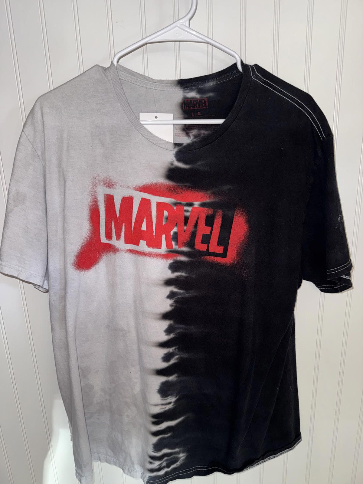 Marvel Comics Marvel Black and Gray Tie-Dye Logo T-Shirt Large Size US L / EU 52-54 / 3 - 1 Thumbnail