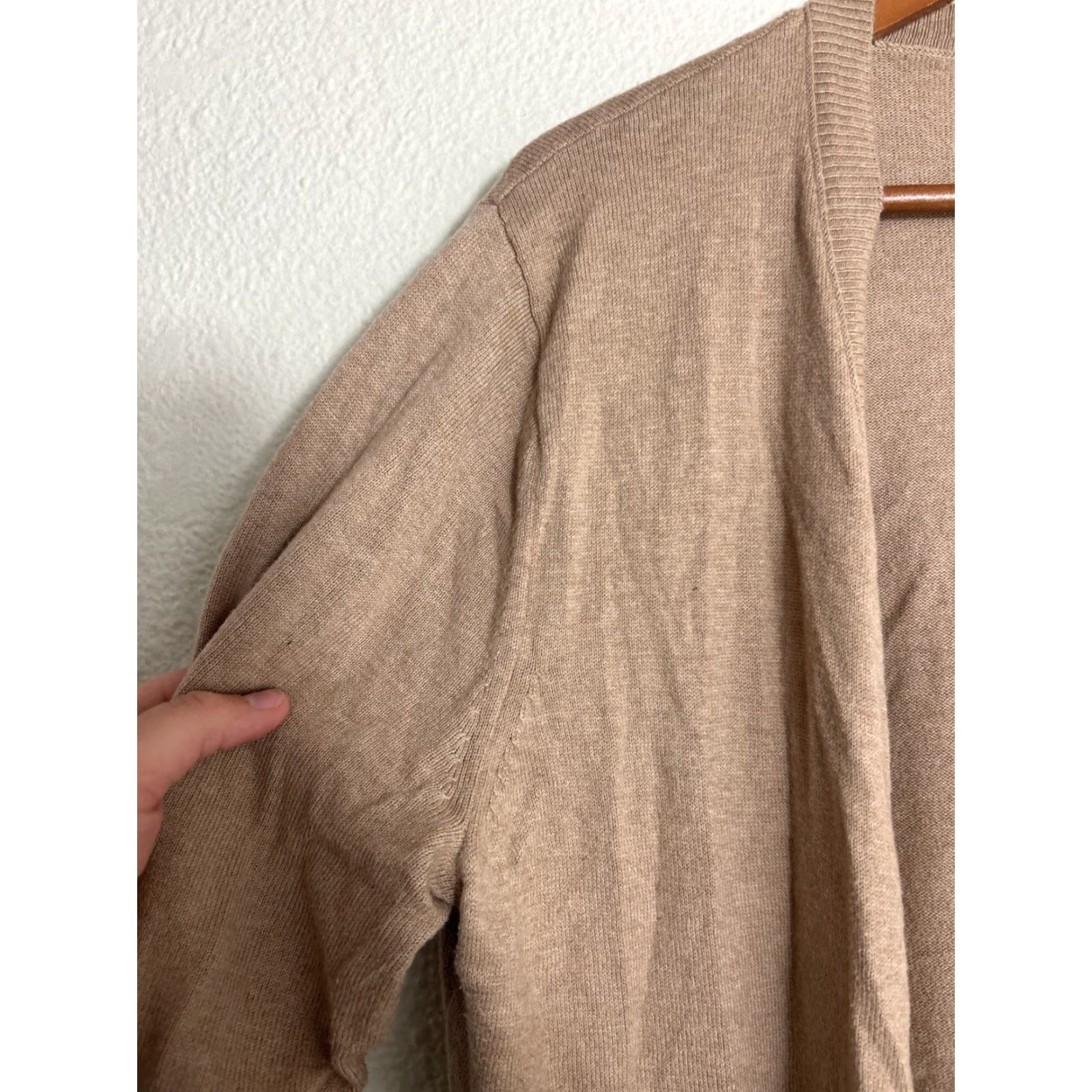 Eddie Bauer Eddie Bauer Cardigan Women L Beige Cotton Nylon Layering Sweater Mens? (No) Size L / US 10 / IT 46 - 4 Thumbnail