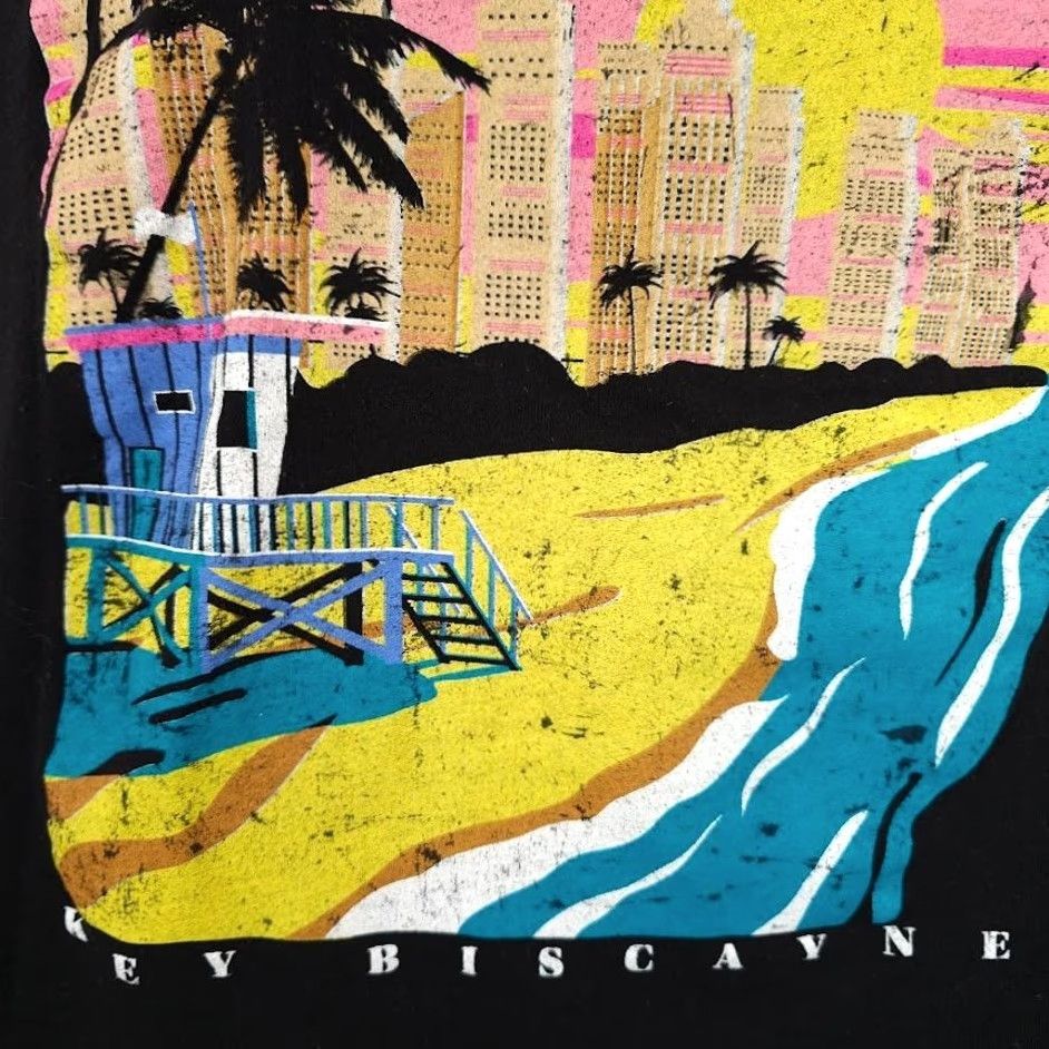 Vintage Key Biscayne T Shirt Mens Size Large Black Florida Beach Destination Tee Size US L / EU 52-54 / 3 - 3 Thumbnail