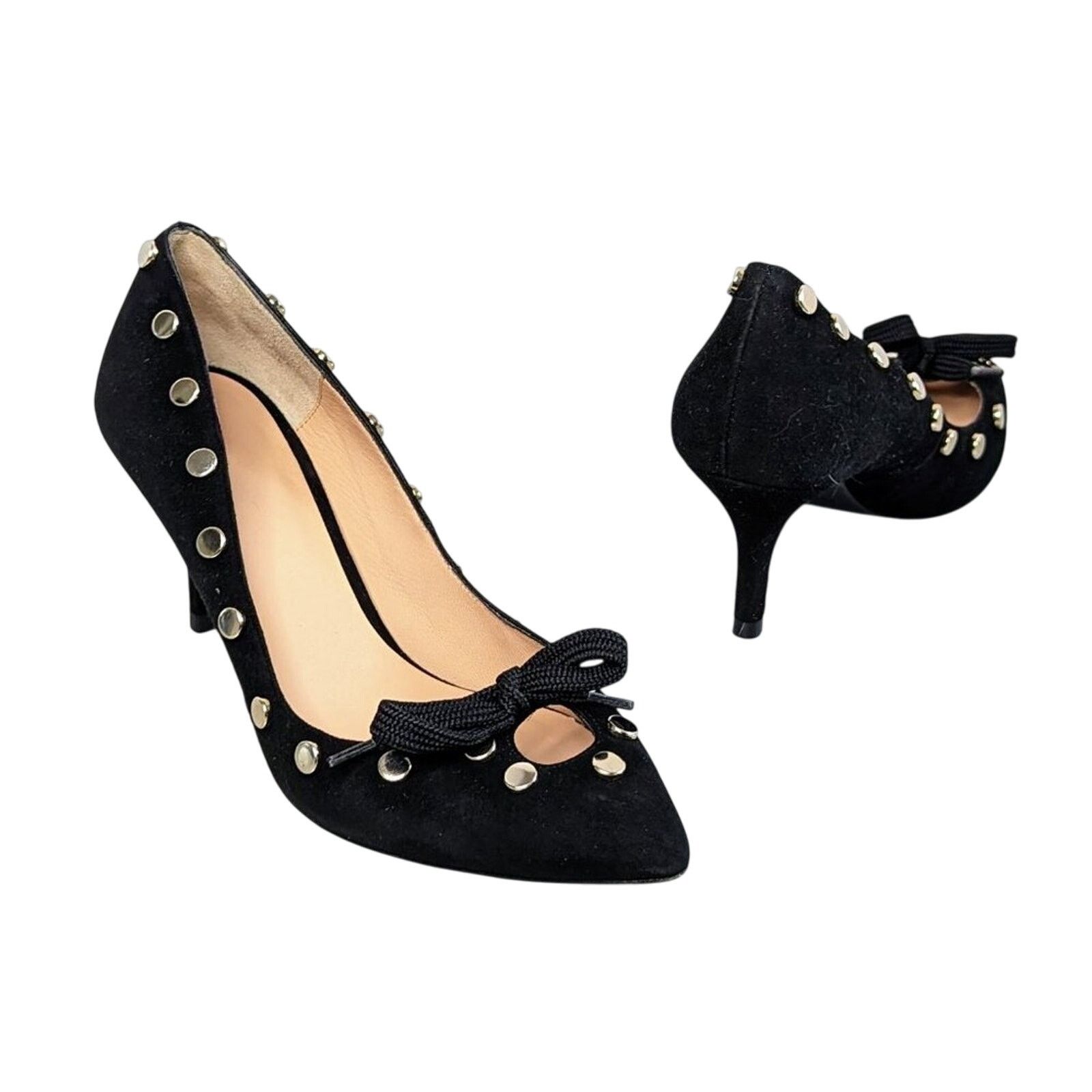 Anthropologie Anthropologie Hoss Intropia Black Pointed Toe Heels Bows 37 Size US 7 / IT 37 - 1 Thumbnail