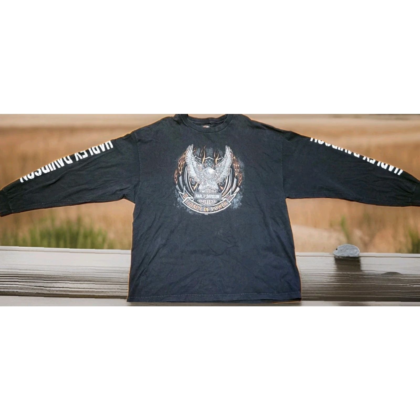 Harley Davidson HARLEY-DAVIDSON Long Sleeve T Shirt Mens 3XL Black Shawano County Wi Biker Motorcycles Shirt Mens 3XL Harley-Davidson Black Graphic Print USA 2010s Size US XXL / EU 58 / 5 - 2 Thumbnail