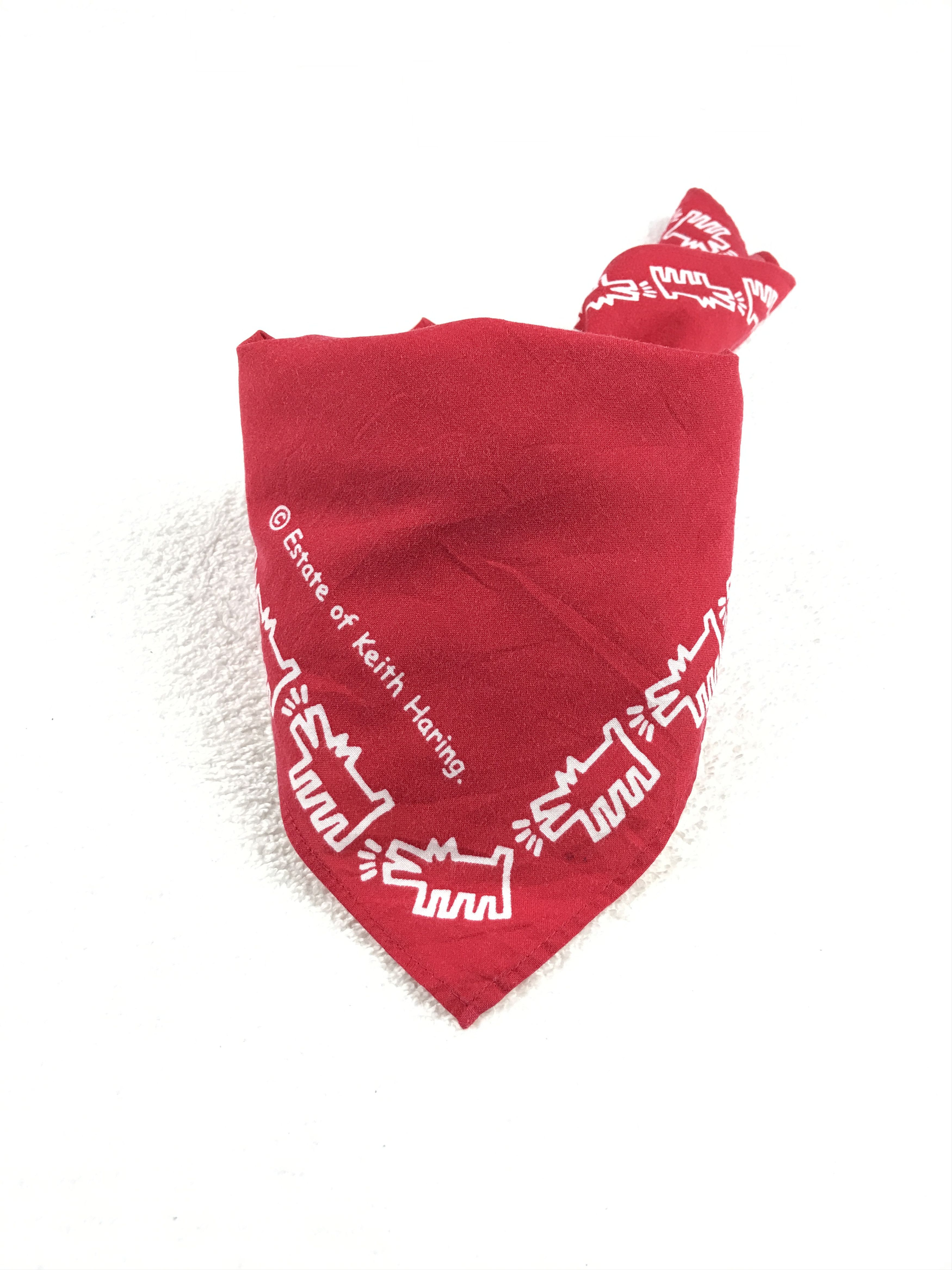 Designer × Keith Haring × Vintage Vintage Keith Hering Bandana Neckerchief Handkerchief Size ONE SIZE - 3 Thumbnail