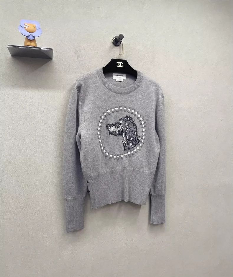 Thom Browne Thom Browne Grey Schnauzer sweater for puppy Size US S / EU 44-46 / 1 - 3 Thumbnail