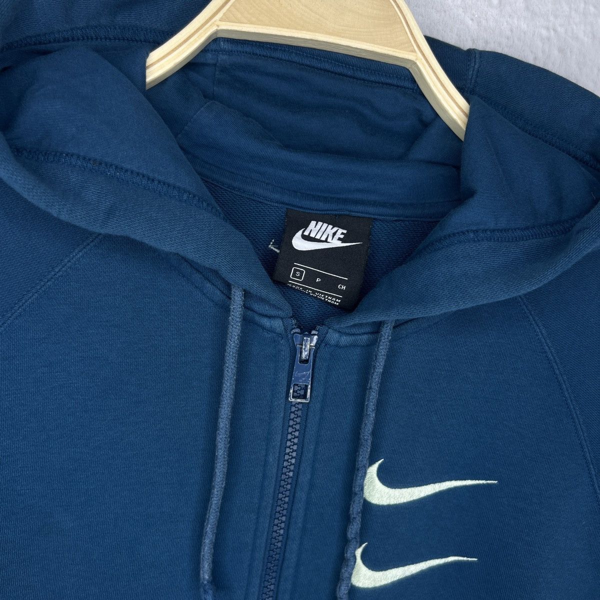 Nike Nike Bug Double Swoosh Logo Hoodie Sweatshirt Blue Size US M / EU 48-50 / 2 - 5 Thumbnail