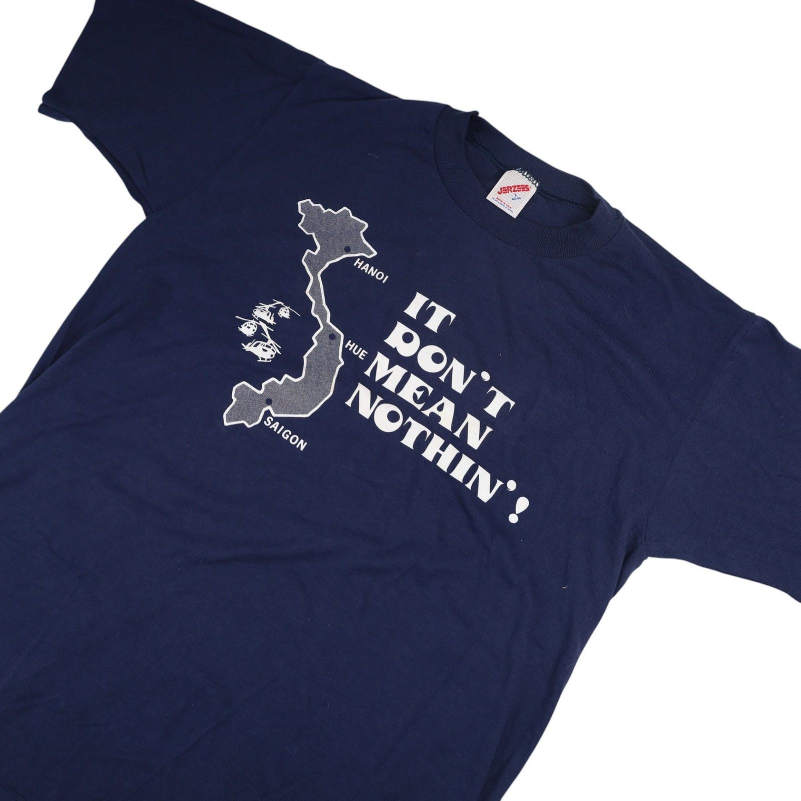 Jerzees × Vintage Vintage "It Dont Bean Nothin!" Vietnam Graphic T Shirt Size US L / EU 52-54 / 3 - 2 Thumbnail