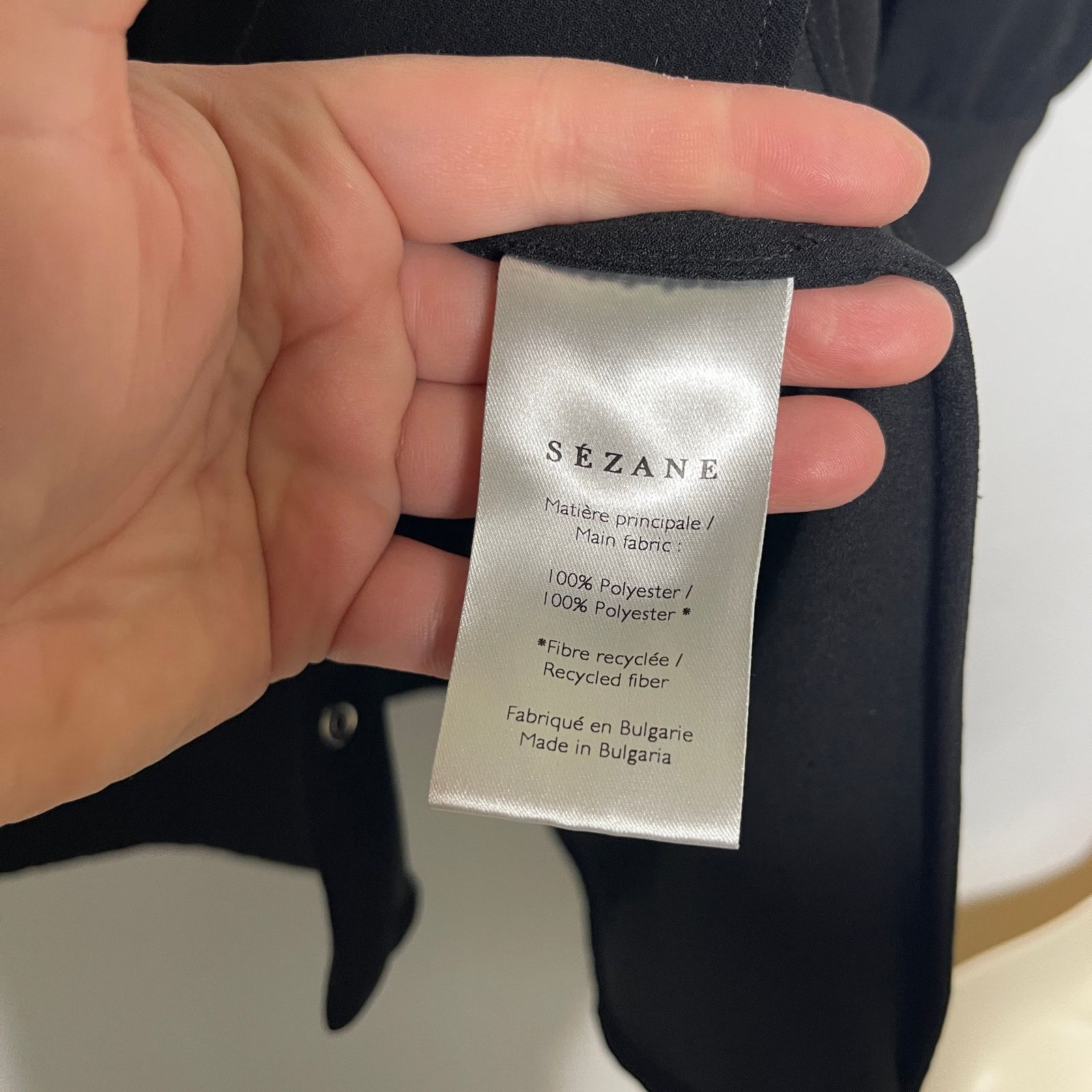 Sezane Sezane Leana Black button front snap mini oversized dress Size XS / US 0-2 / IT 36-38 - 6 Thumbnail