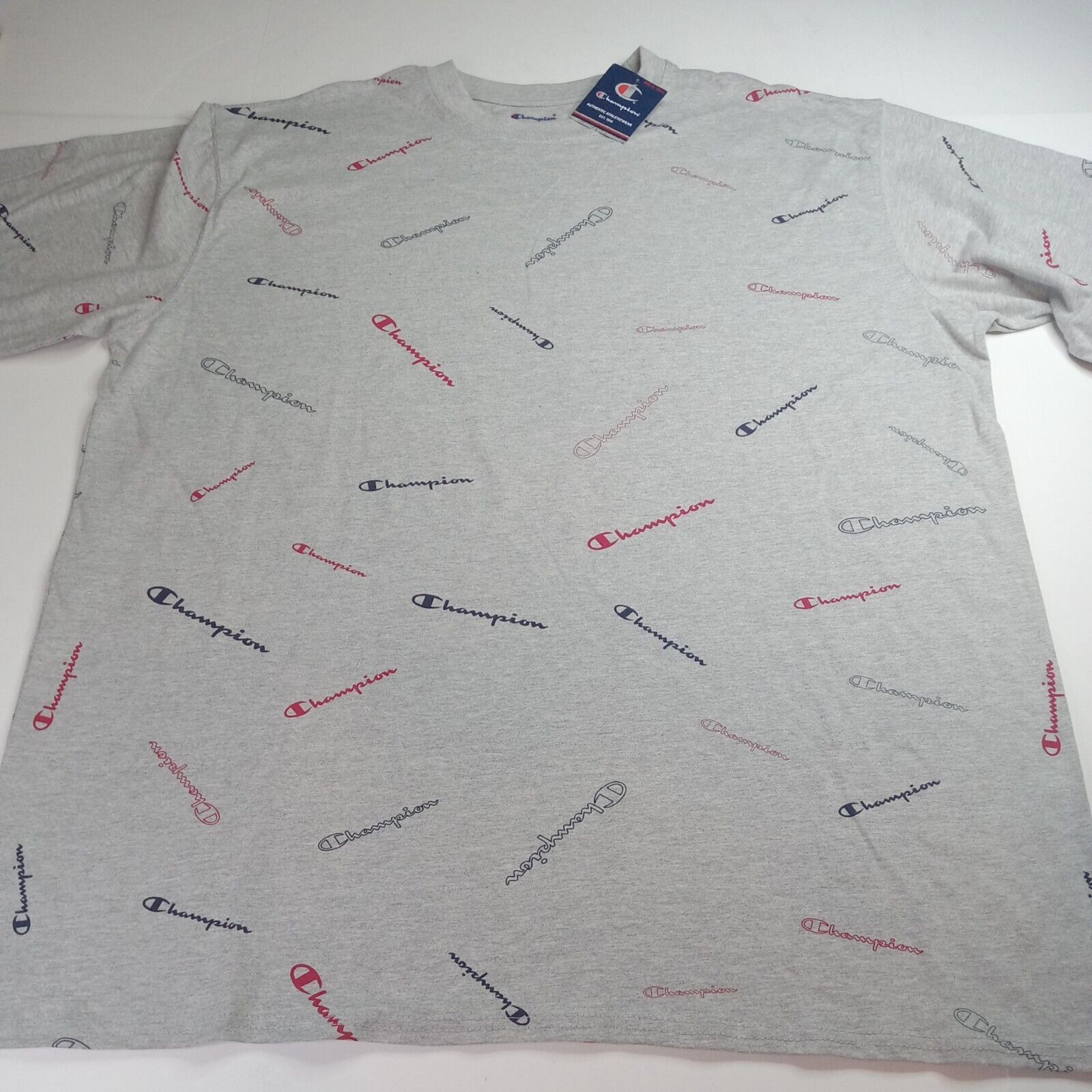 Champion Champion T-shirt Men’s XLT All Over Print Logo Spell Out Size US XL / EU 56 / 4 - 1 Thumbnail