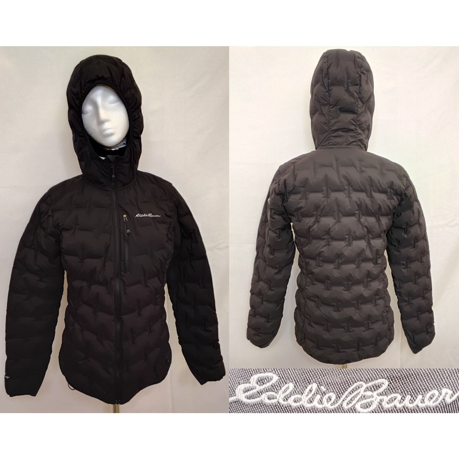 Eddie Bauer Eddie Bauer Down Jacket Women's Small Black Full Zip Hooded Size S / US 4 / IT 40 - 1 Thumbnail
