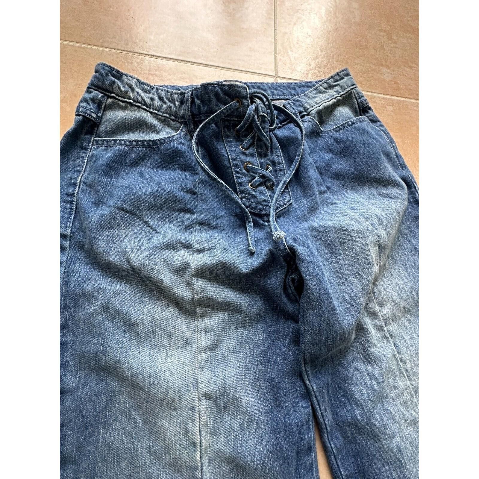 Designer ULLA JOHNSON Alex Jeans Size 6 Lace up Blue Size 28" / US 6 / IT 42 - 8 Thumbnail