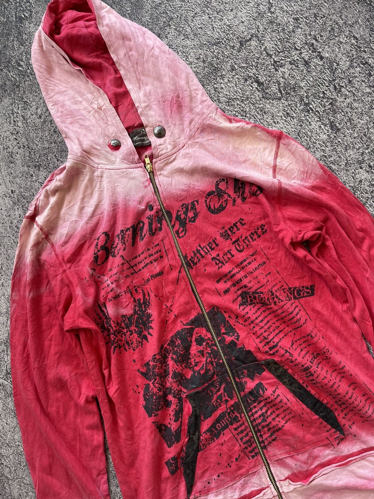 Japanese Brand Y2k Berning sho skull grunge poem zip hoodie Size US L / EU 52-54 / 3 - 2 Thumbnail