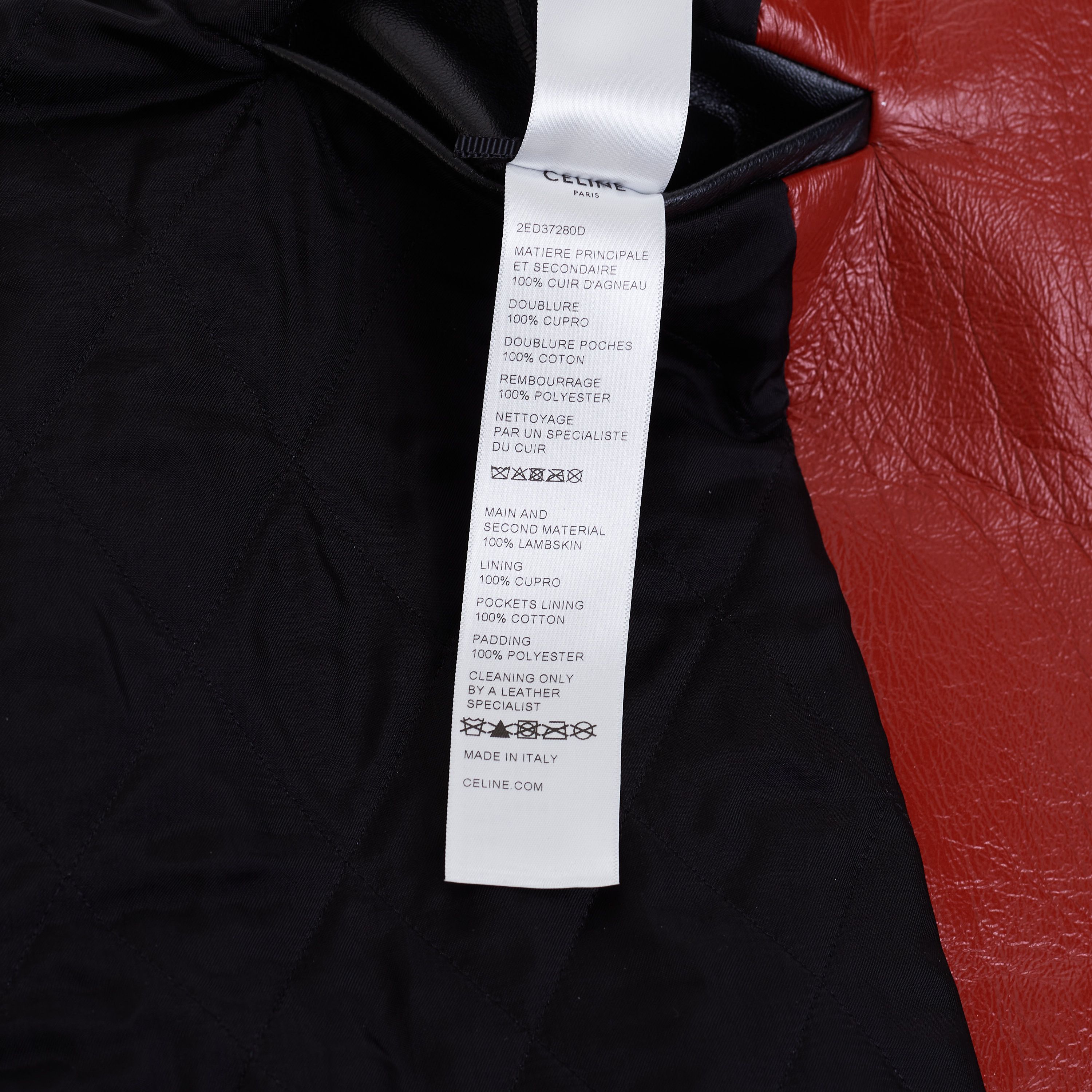 Celine Loose Fit Studded Biker Jacket In Black & Red Soft Lambskin Size US M / EU 48-50 / 2 - 12 Thumbnail