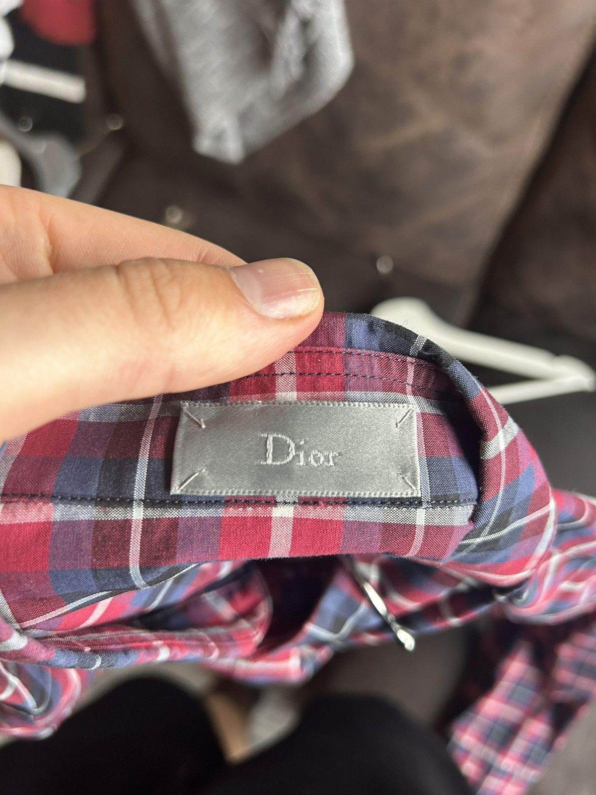 Dior Red Plaid Oxford Button-Up Shirt Size US L / EU 52-54 / 3 - 11 Thumbnail