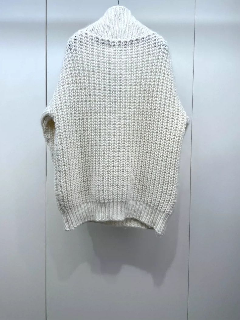 Dior Dior 24 large V-neck loose thick-line knitted sweaters Size XXS / US 00 / IT 34 - 2 Thumbnail