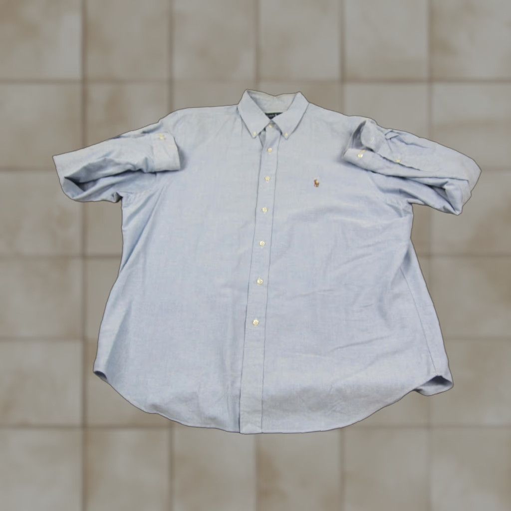 Ralph Lauren Ralph Lauren Shirt Button-Up XL Blue Patch Logo Mens 90s Vintage Polo Shirt 17/XL Button-Down 90s Classic Dad Preppy Casual Business Size US XL / EU 56 / 4 - 1 Thumbnail
