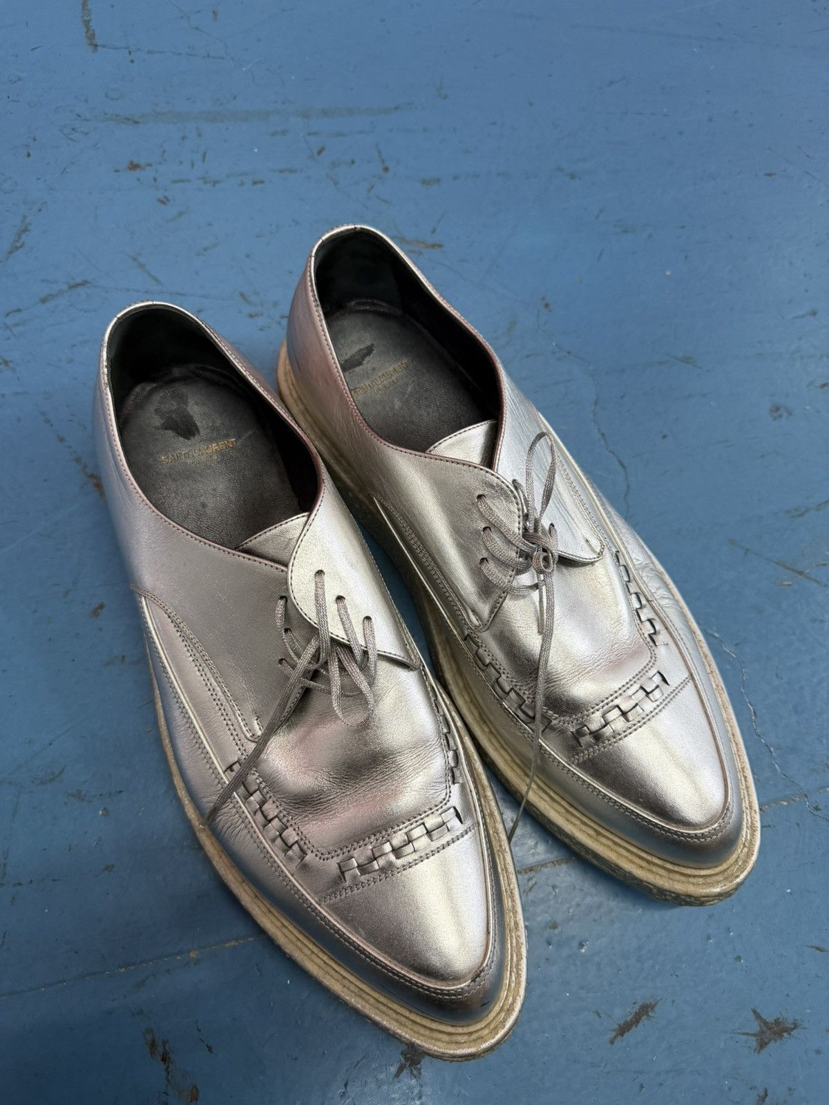 Saint Laurent Paris SAINT LAURENT SILVER CREEPER Size US 12 / EU 45 - 1 Thumbnail
