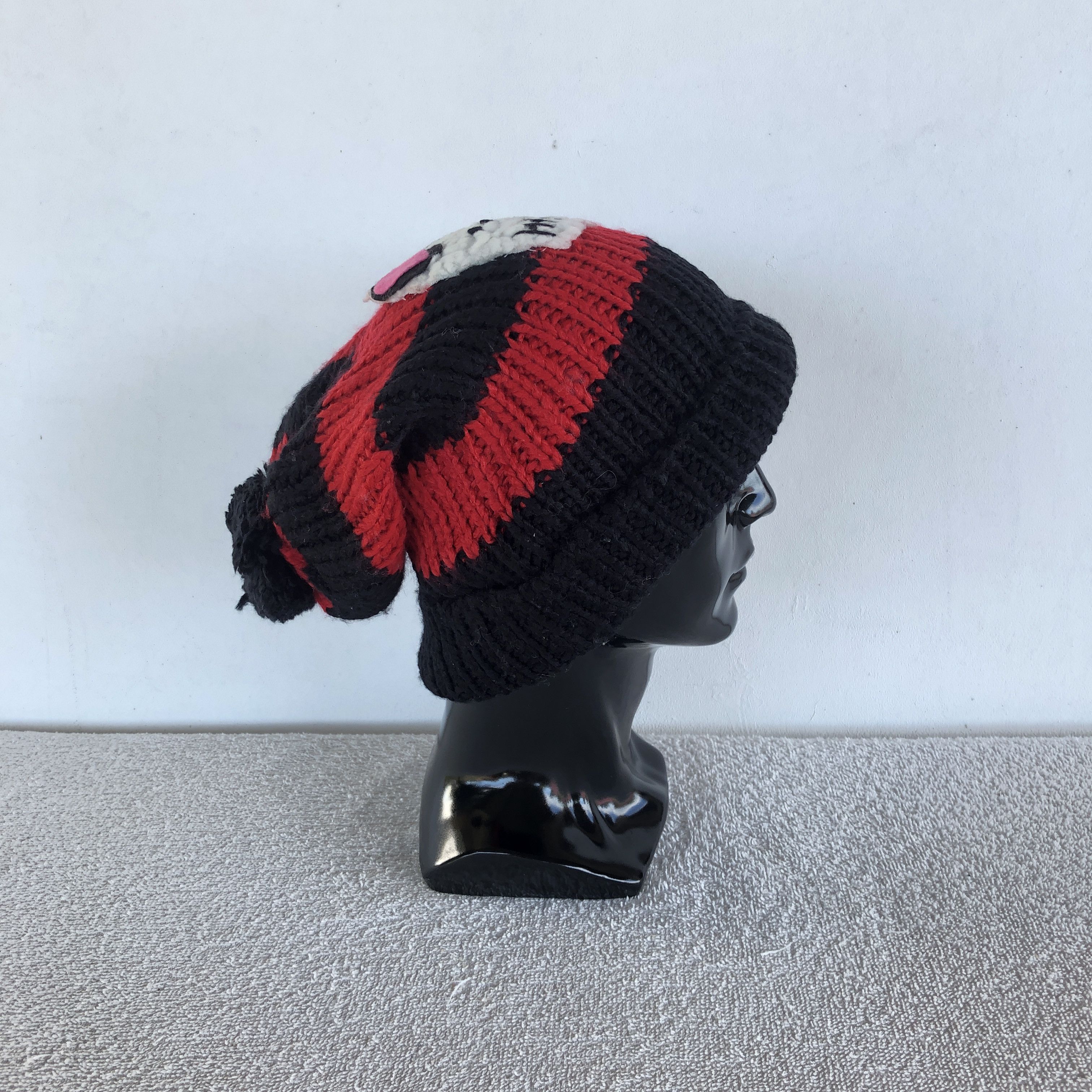 Vintage Vintage Y2K Skulls Striped Cable Knit Beanie Snow Caps Hats Size ONE SIZE - 4 Thumbnail