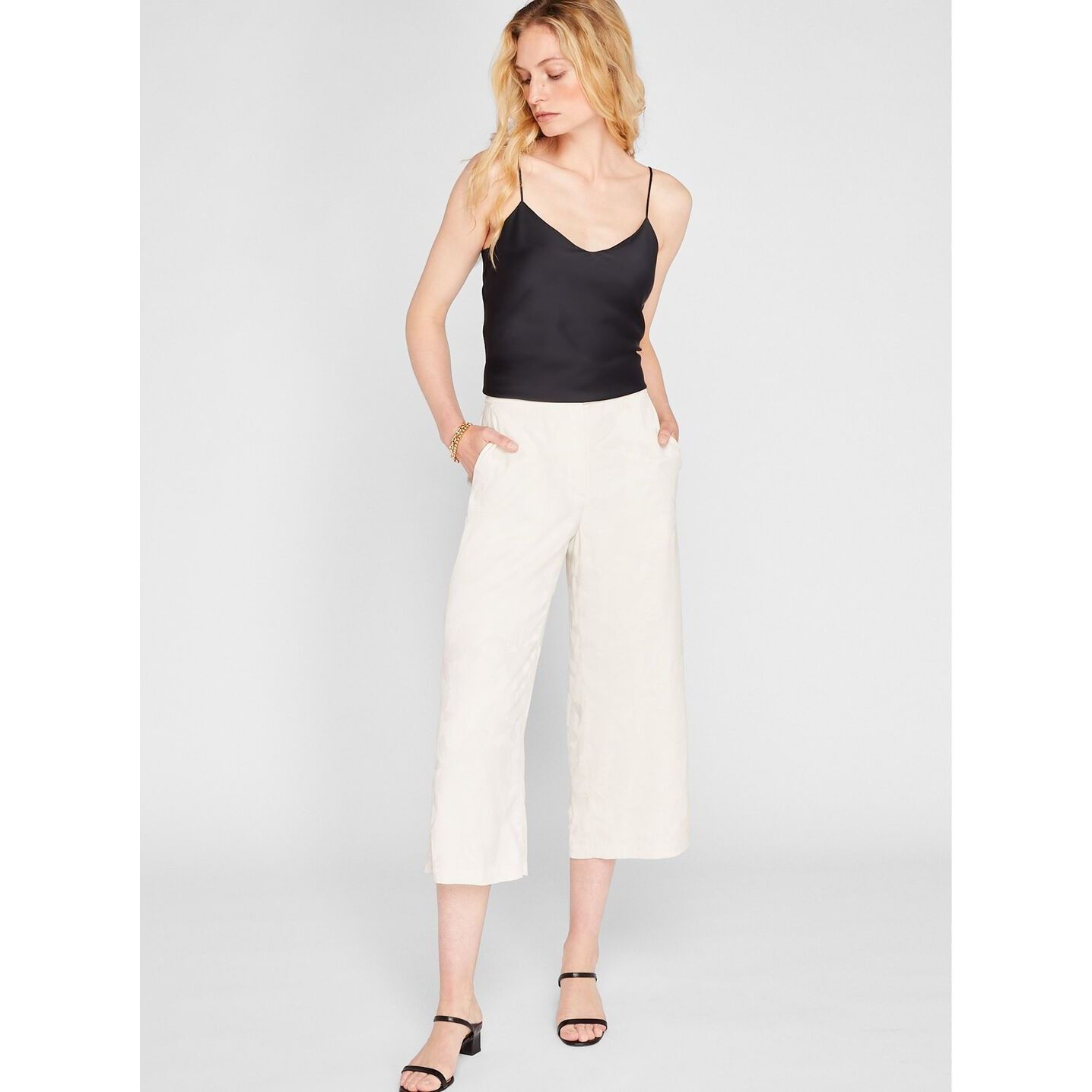 Club Monaco Club Monaco Womens Lightweight Jacquard Culottes 12 Silver D Size 34" / US 12 / IT 48 - 1 Thumbnail