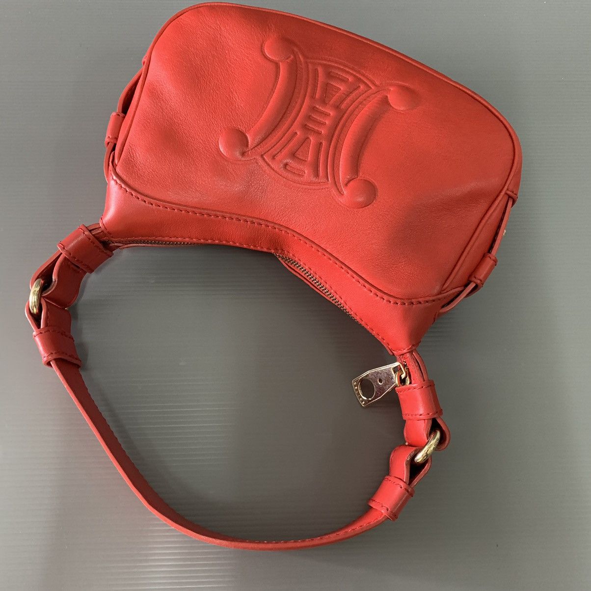 Celine Celine Hobo Pochette Red Leather Dinner Pre-Owned Bag Size ONE SIZE - 9 Thumbnail