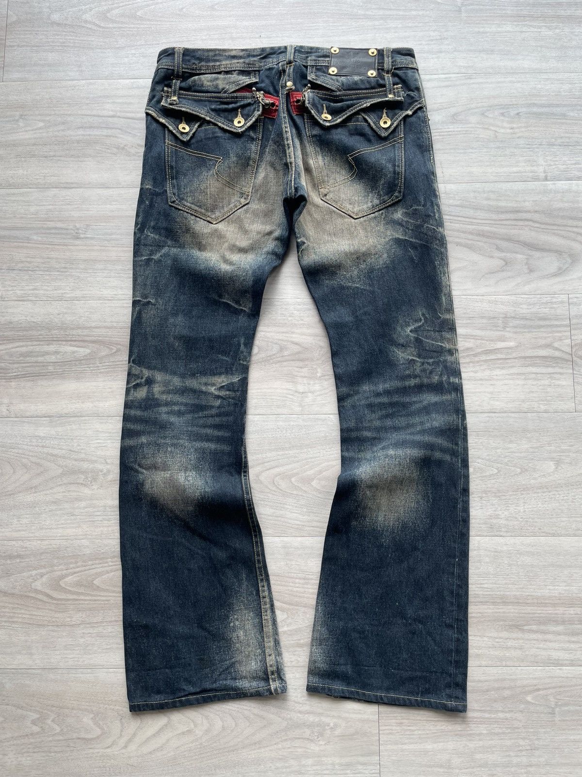 semanticdesign Semantic Design Punk Style Flare Denim Pants Size US 34 / EU 50 - 2 Thumbnail