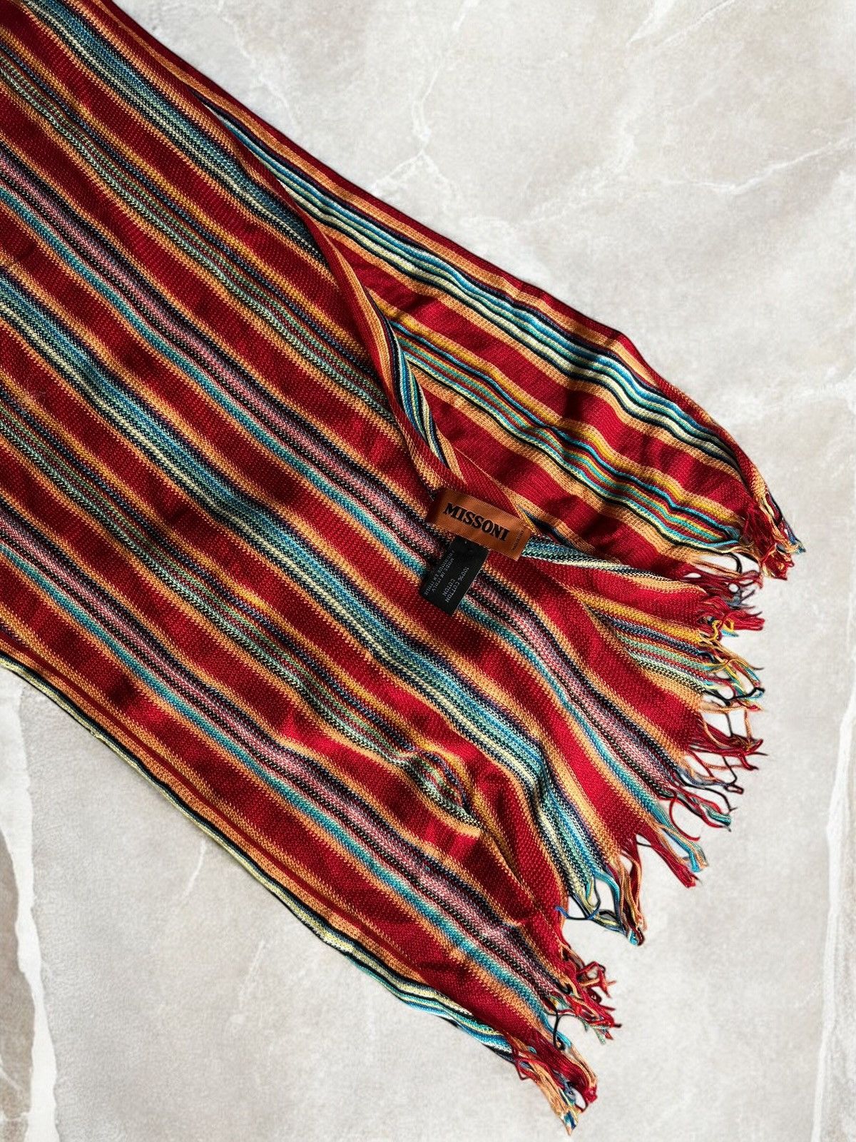 Missoni × Vintage MISSONI Multicoloured SCARF 180cm vintage muffler luxury y2k Size ONE SIZE - 5 Thumbnail
