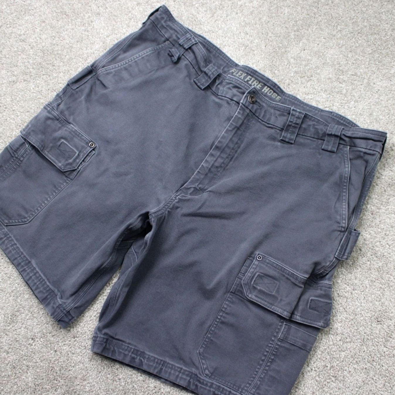 Vintage Duluth Blue DuluthFlex Fire Hose 10" Cargo Shorts Men 44 Nylon Cotton Stretch Cargo Pocket 10" Inseam Relaxed Regular Fit Size US 44 / EU 60 - 2 Thumbnail