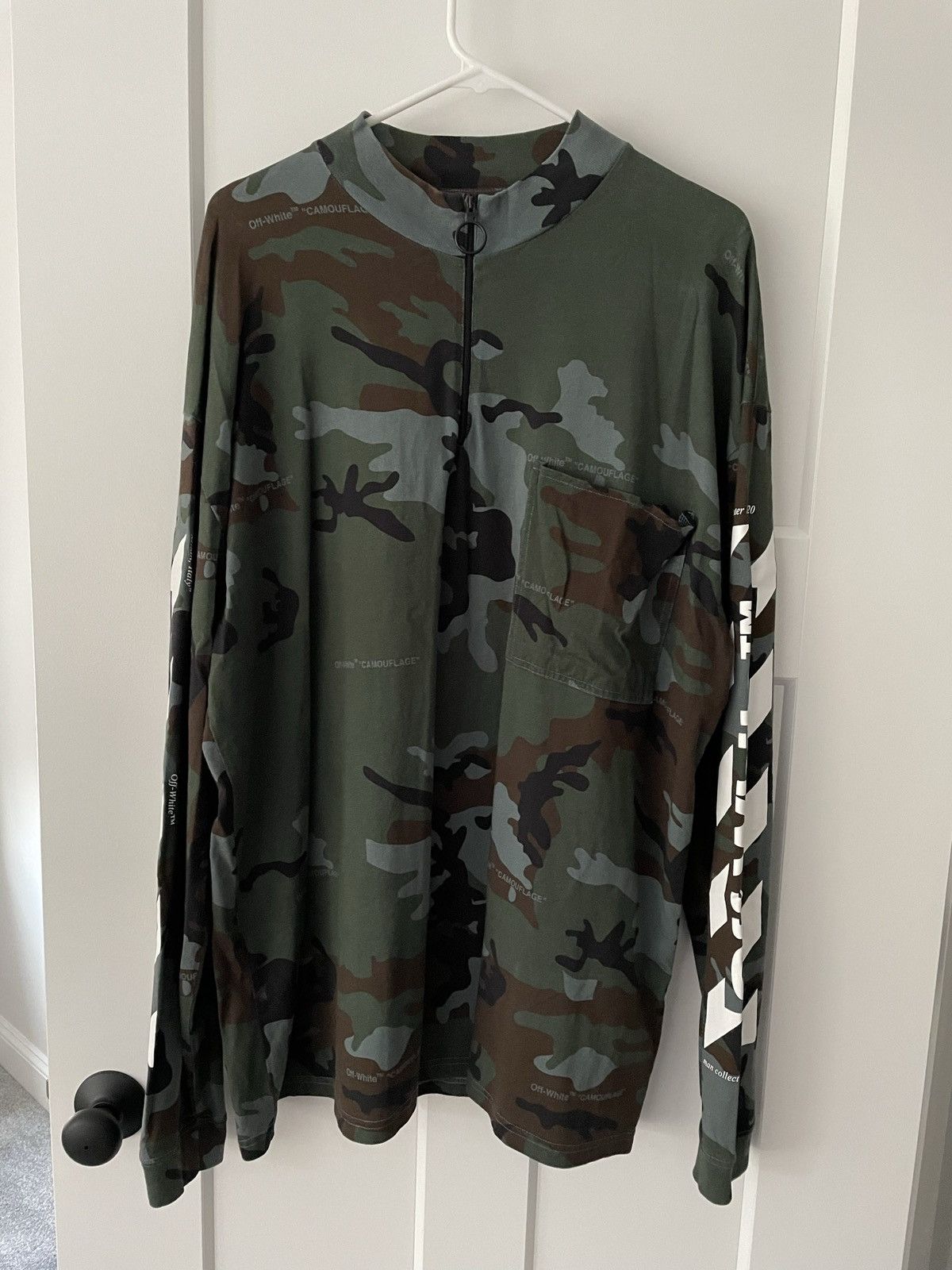 Off-White Off-White Camo Long Sleeve Shirt Half Zip size M Size US M / EU 48-50 / 2 - 1 Thumbnail