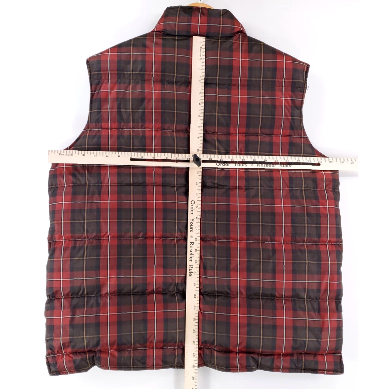 Lands' End Lands' End Full Snap Vest Jacket Goose Down Plaid Mens XL Multicolor Puffer Jacket Size US XL / EU 56 / 4 - 5 Thumbnail