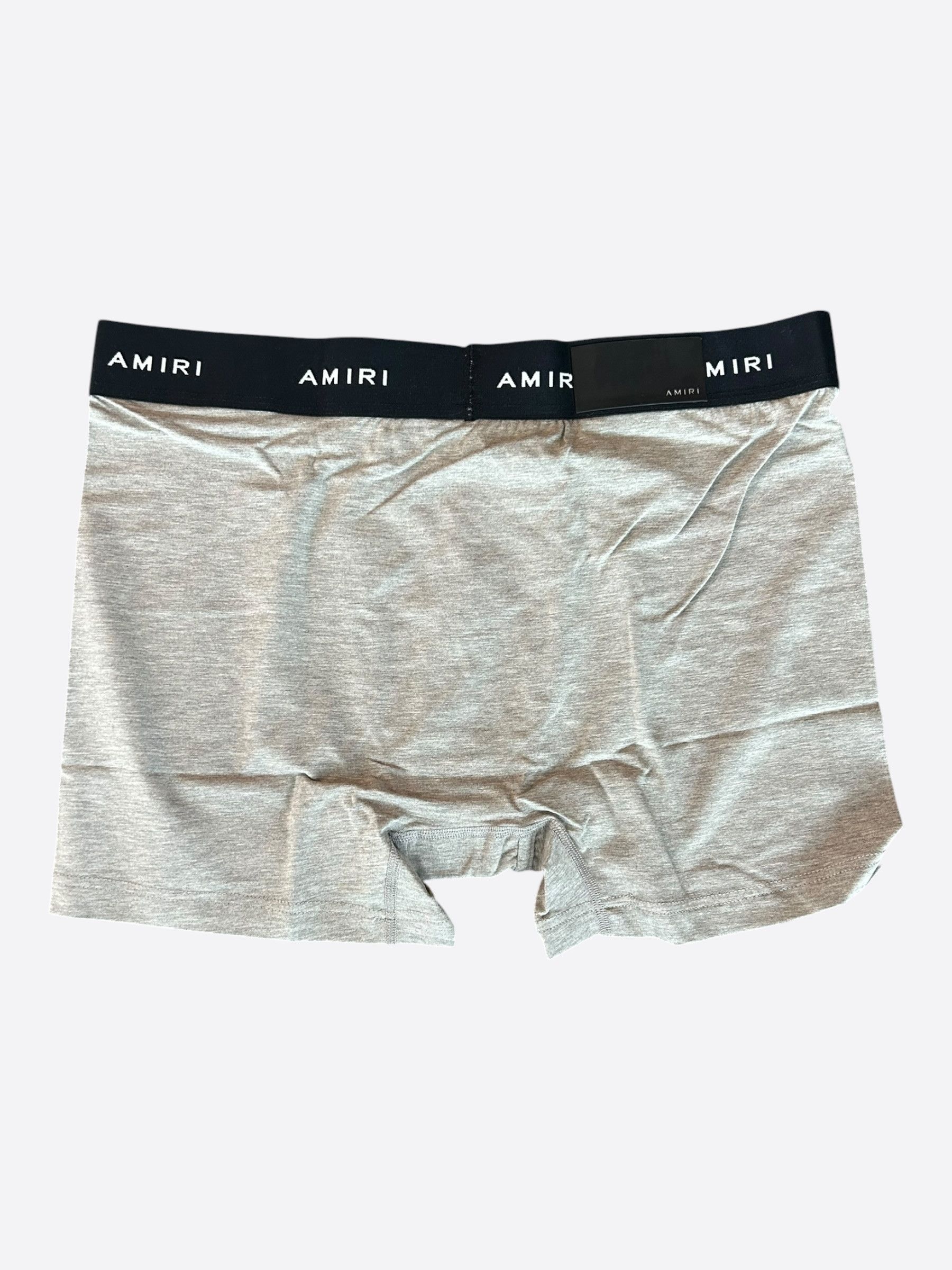 Amiri Amiri Grey & White Repeat Logo Boxershorts Size 38 - 2 Thumbnail