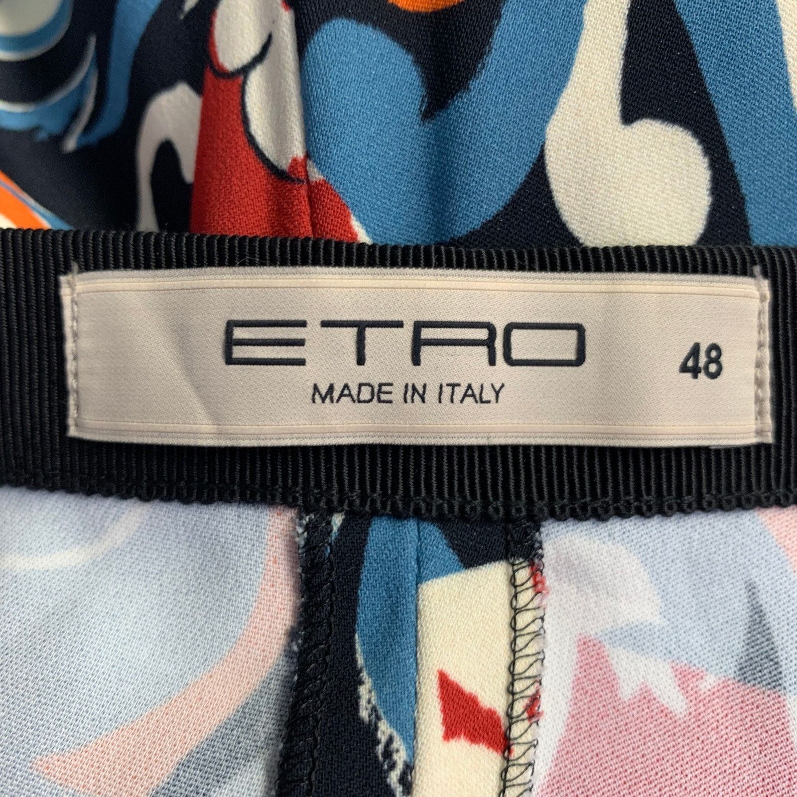 Etro ETRO Black Multi Color Blend Abstract Floral Tapered Pants Size 34" / US 12 / IT 48 - 7 Thumbnail