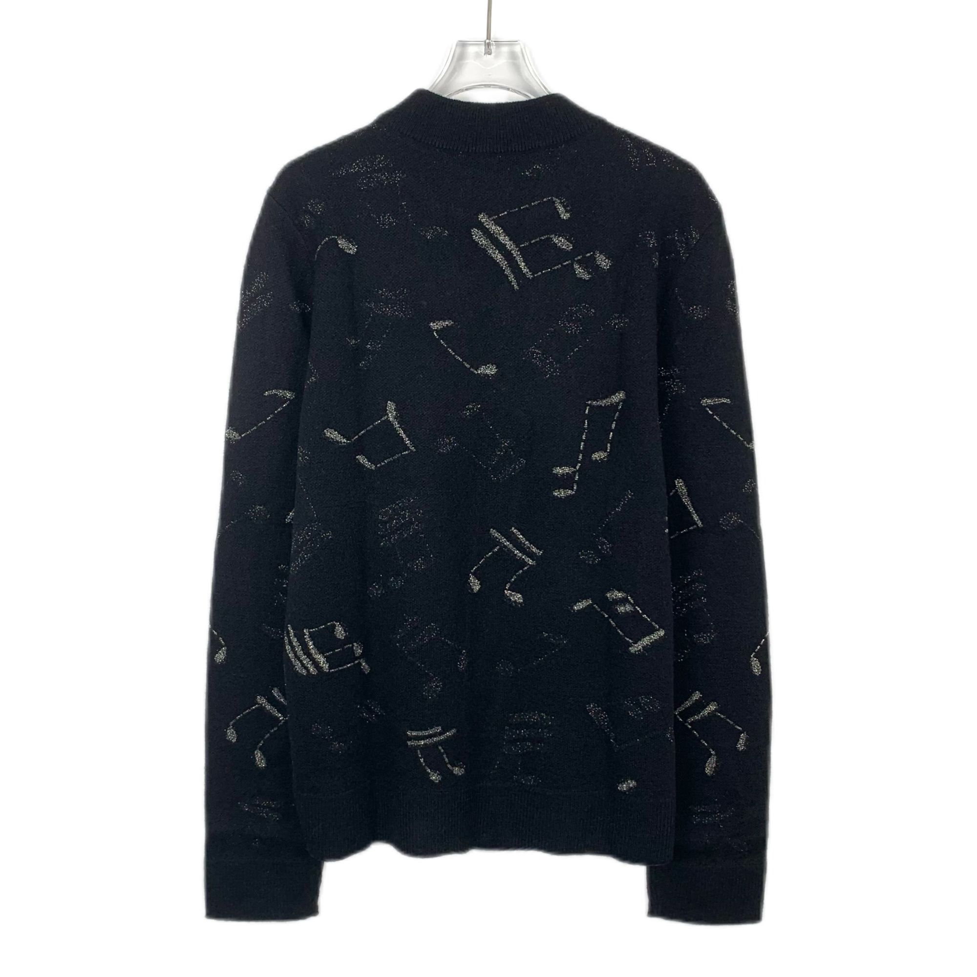 Saint Laurent Paris Saint Laurent Black Music Note Print Cotton Crew Neck Sweat Size L / US 10 / IT 46 - 1 Thumbnail