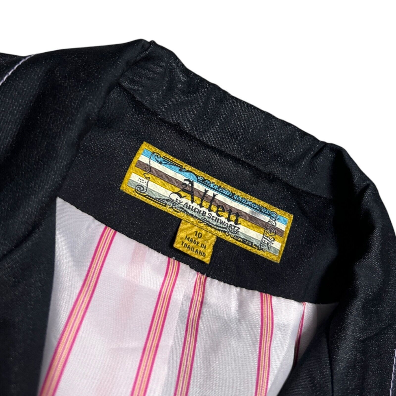 Designer Allen B. Schwartz Luxury Designer Denim Blazer Jacket Size L / US 10 / IT 46 - 4 Thumbnail