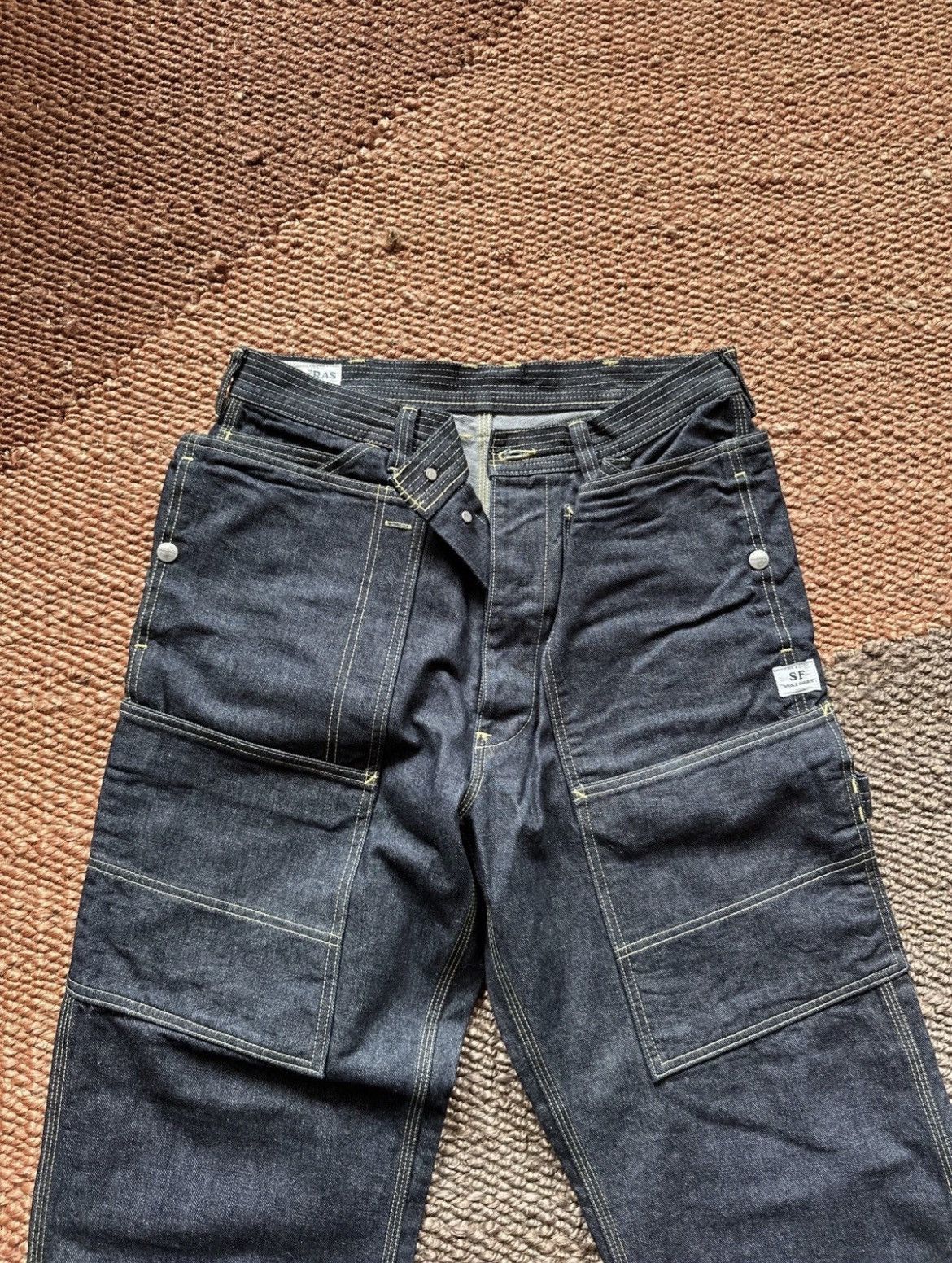 Sassafras Sassafras Fall Leaf Tough Pant Mens Sz M 32 Raw Denim Japan Size US 32 / EU 48 - 2 Thumbnail