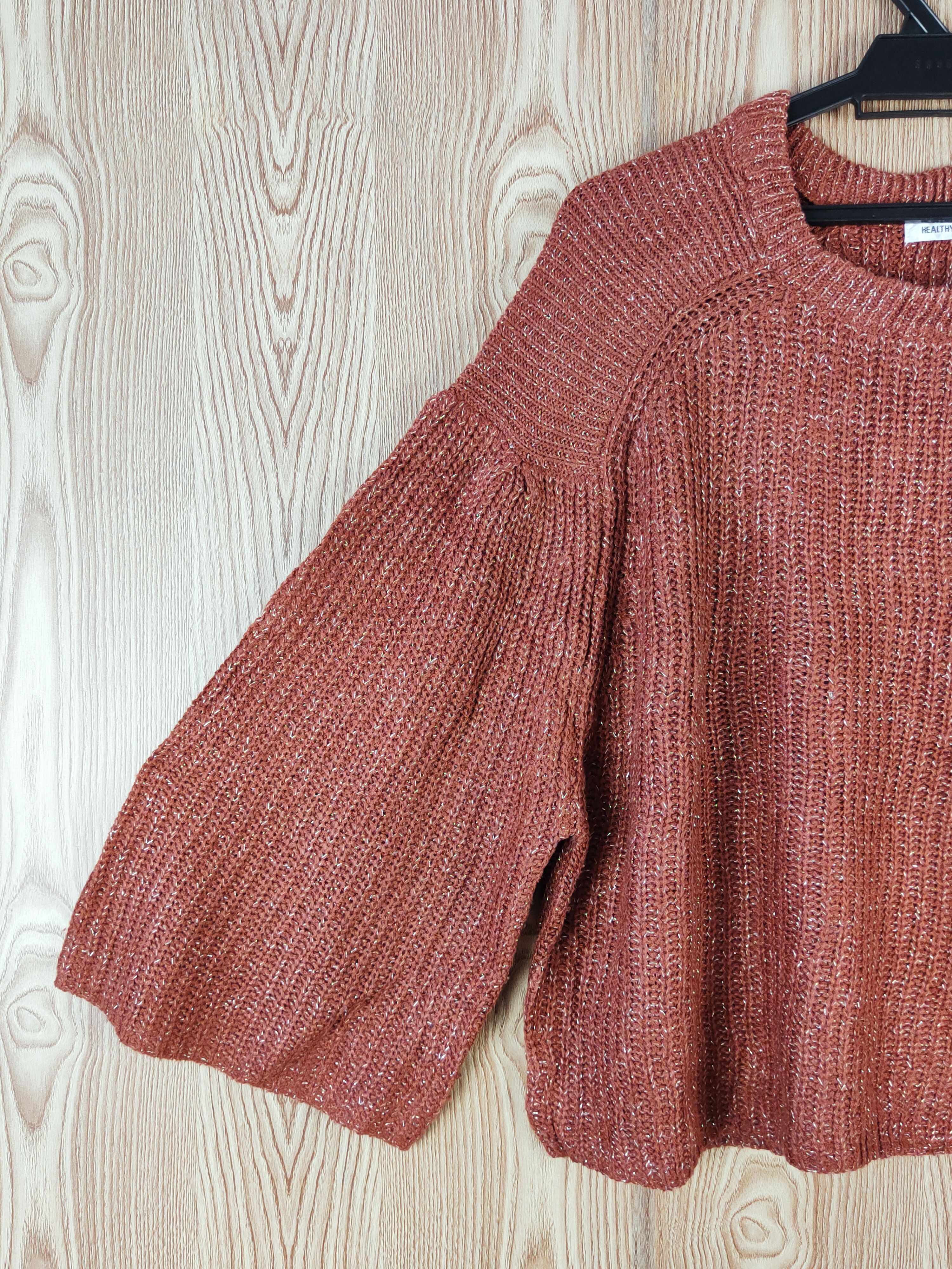 Japanese Brand × Vintage Healthy Karen Brown Knitwear Blouses #W552 Size L / US 10 / IT 46 - 3 Thumbnail