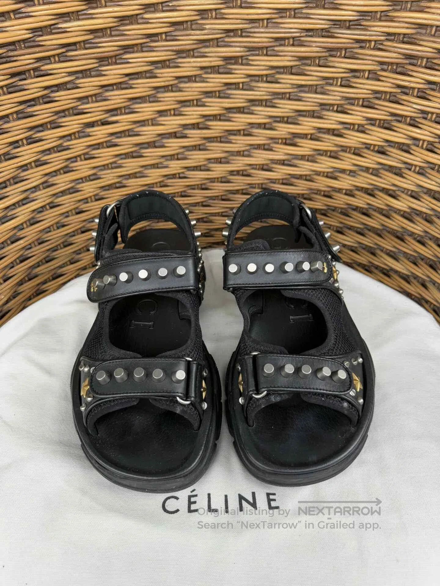Gucci Gucci Black Studded Men's Sandals. Size US 8.5 / EU 41-42 - 2 Thumbnail