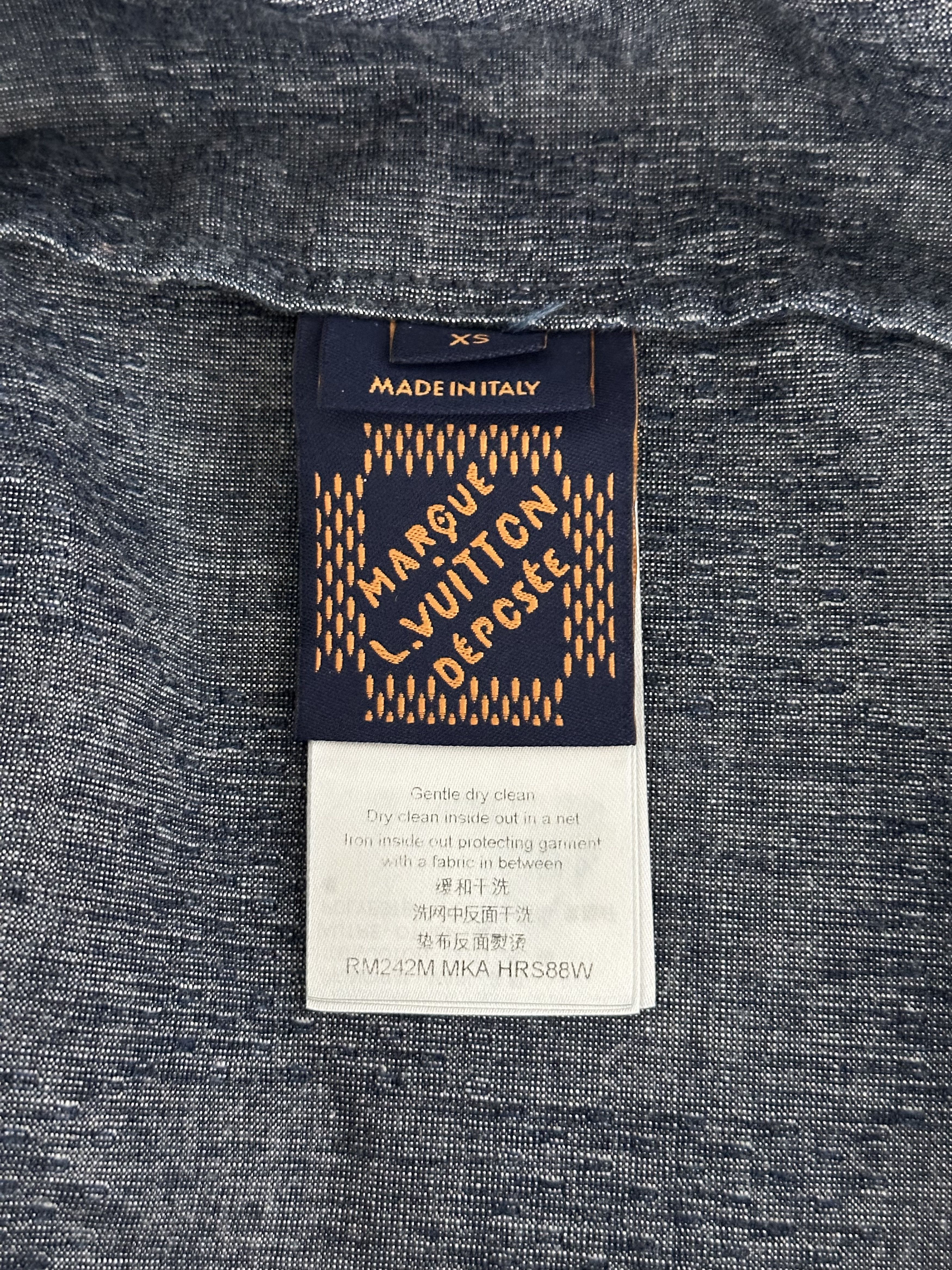 Louis Vuitton Louis Vuitton Blue & White Damier Denim Button Up Shirt Size US XS / EU 42 / 0 - 3 Thumbnail