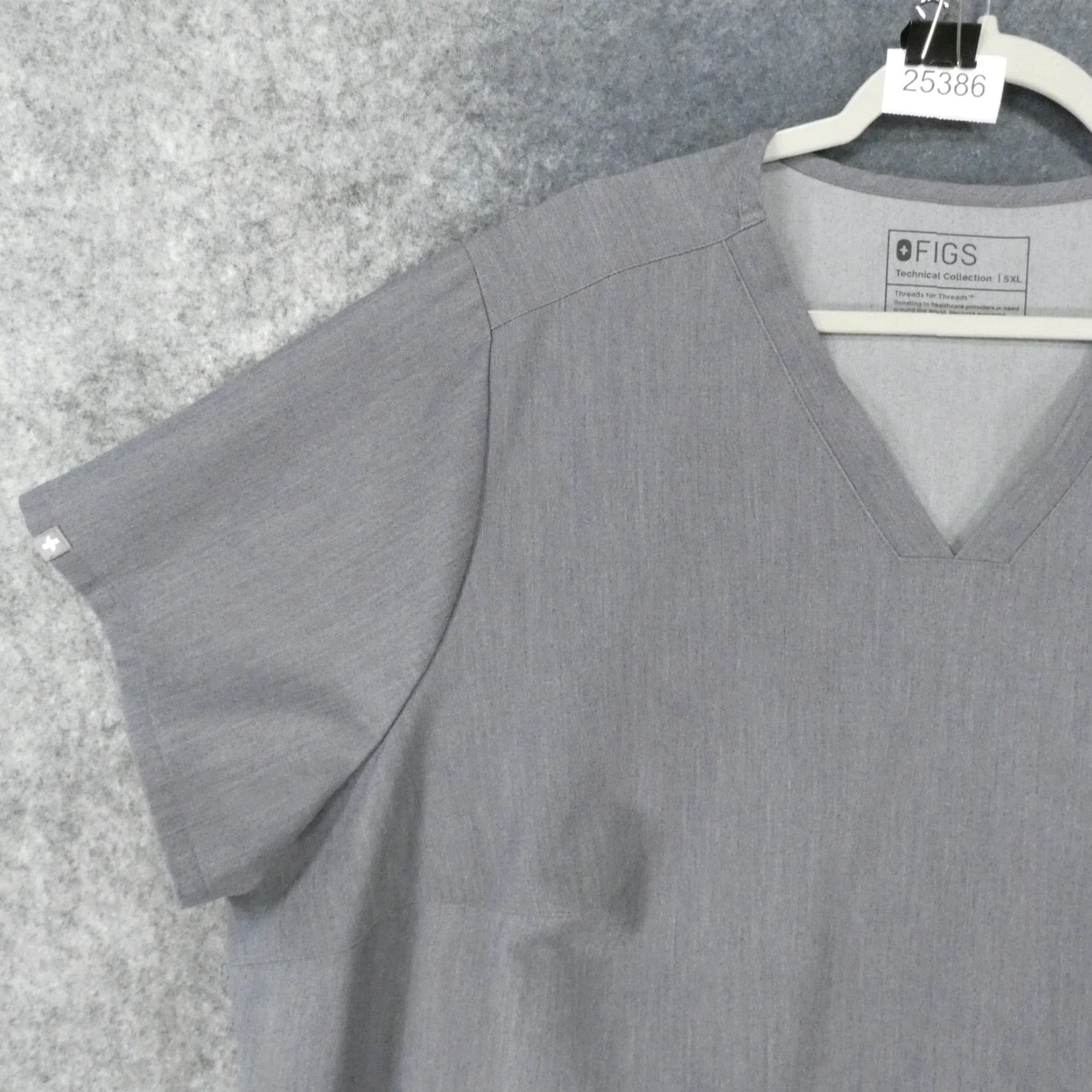 Vintage FIGS Scrub Top Womens 5XL Short Sleeve Gray w Pockets Size XXL / US 16-18 / IT 52-54 - 3 Thumbnail