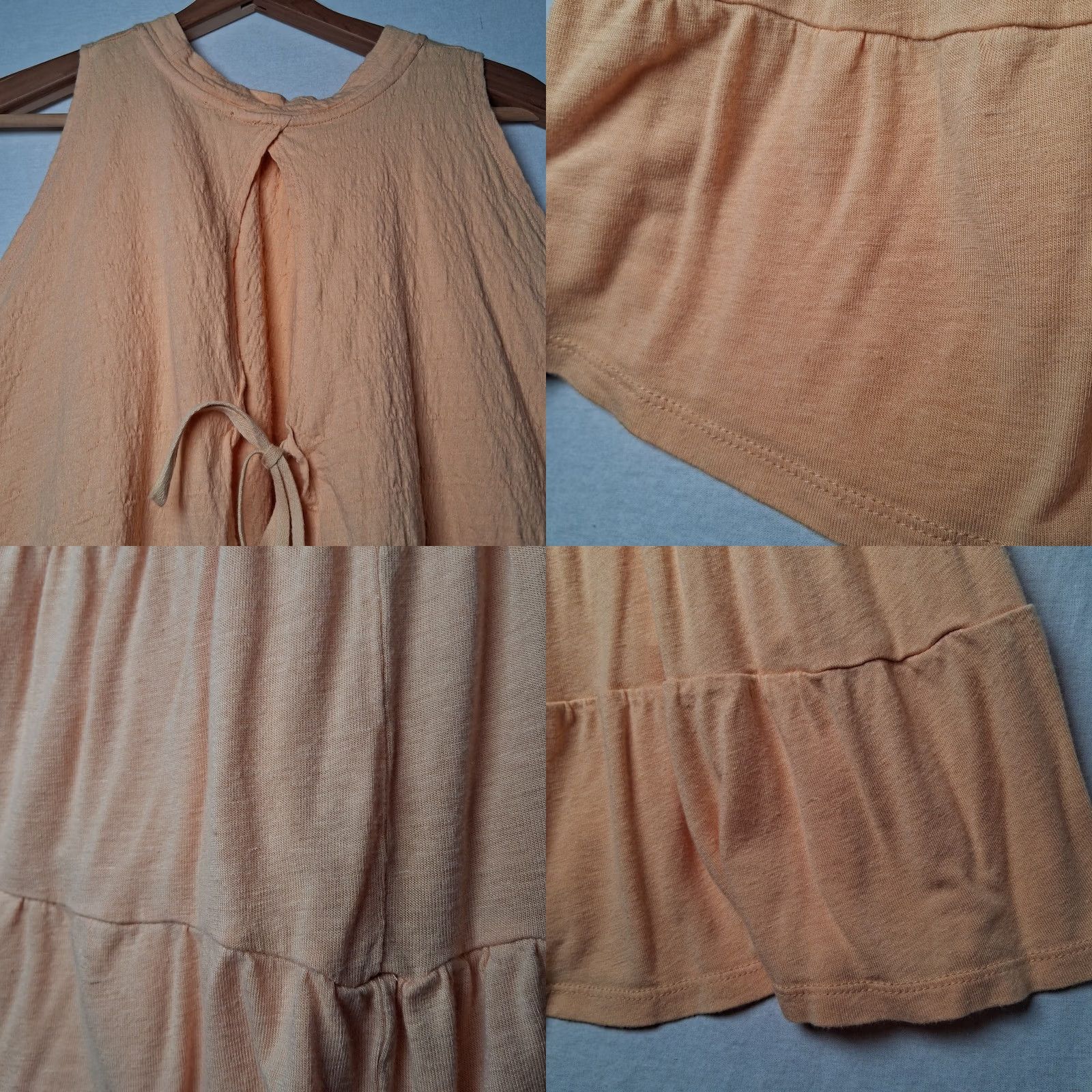 Free People Free People Tunic Tank Top Open Tie Back Tiered Orange Small Sleeveless Casual Bohemian Womens Size S / US 4 / IT 40 - 9 Thumbnail