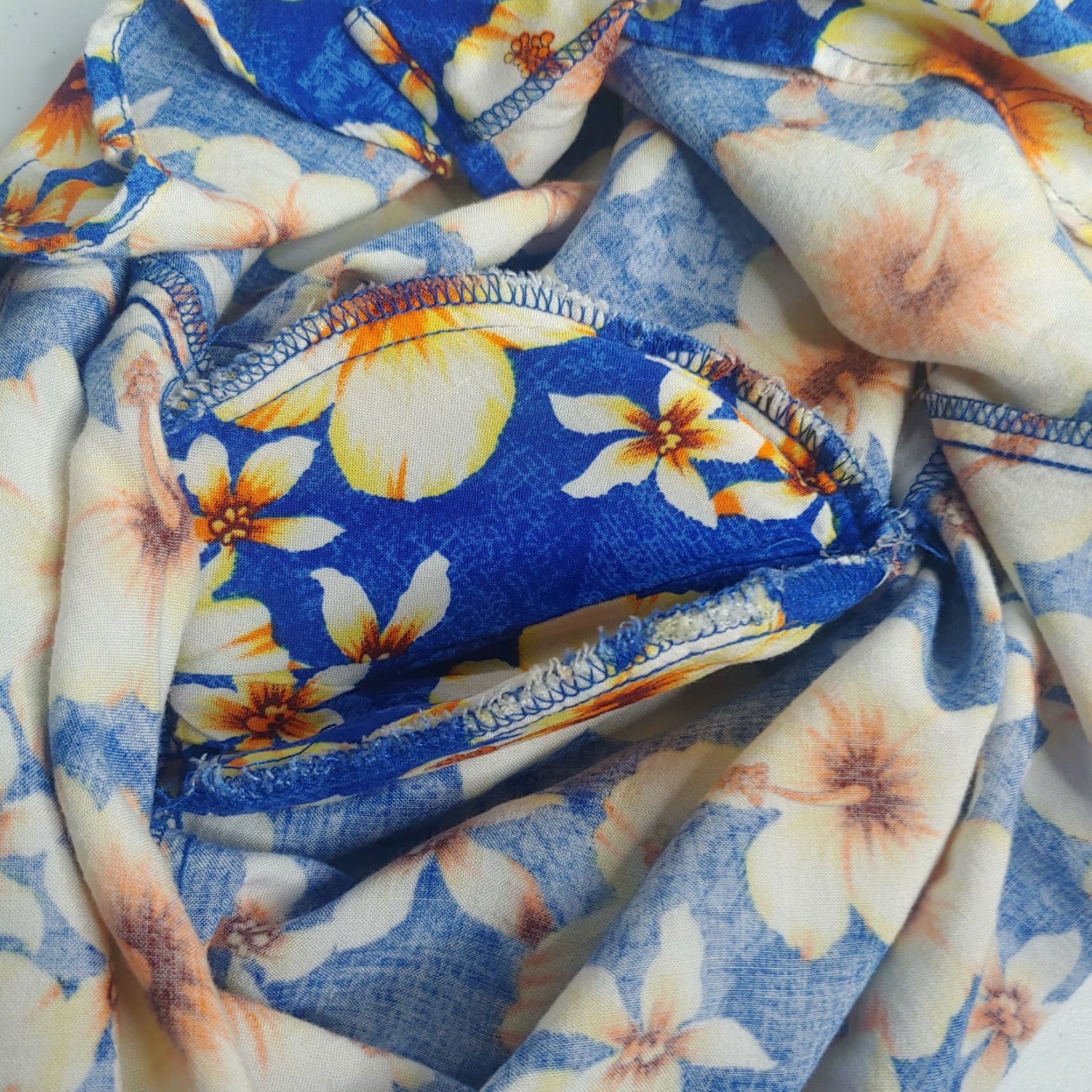 Vintage VINTAGE Impressions Aloha Shirt Blouse Woman M Blue Floral Retro Size M / US 6-8 / IT 42-44 - 7 Thumbnail