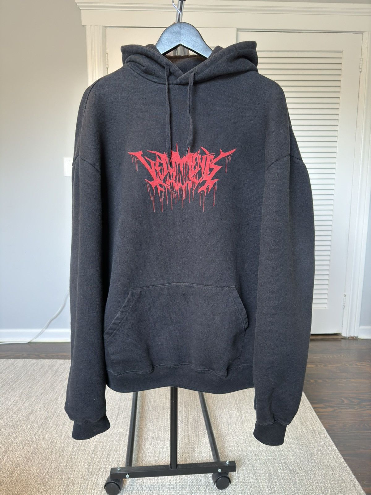 Pre-owned Vetements A/w 18 Metal Hoodie In Black