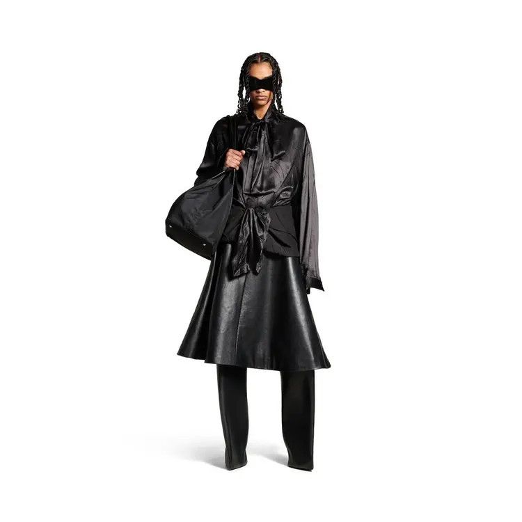 Balenciaga o1la1rc1a1125 Knotted Lavalière Blouse in Black Size XS / US 0-2 / IT 36-38 - 5 Thumbnail