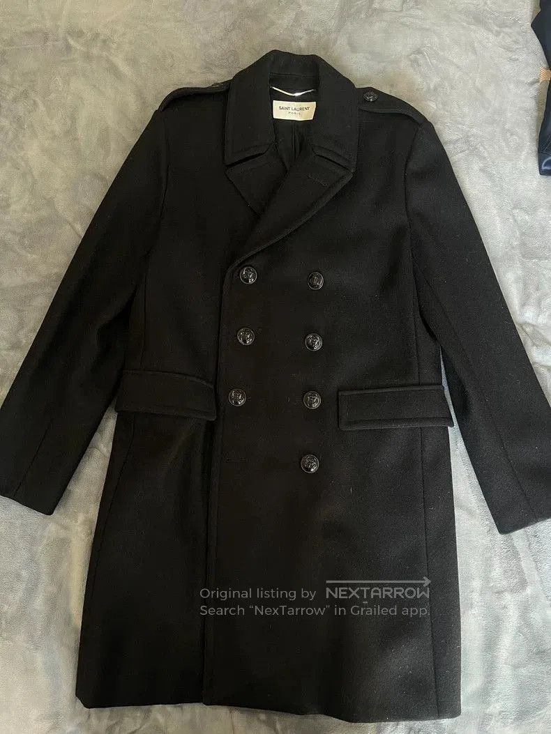 Saint Laurent Paris Saint Laurent Black Wool Coat. Size US L / EU 52-54 / 3 - 1 Thumbnail