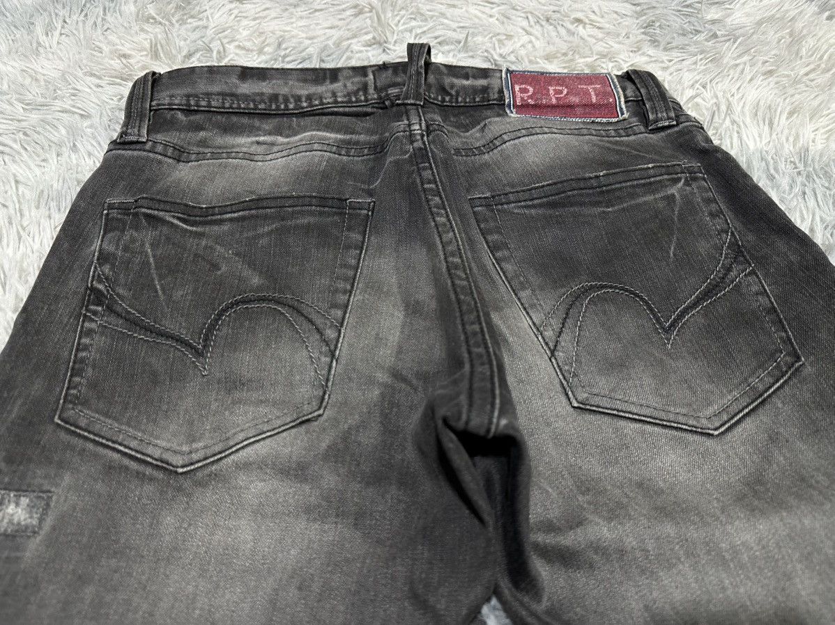 Number (N)ine 🔥Sick Y2K RPT Rupert Leather Patchwork Denim Distressed Size US 30 / EU 46 - 12 Thumbnail