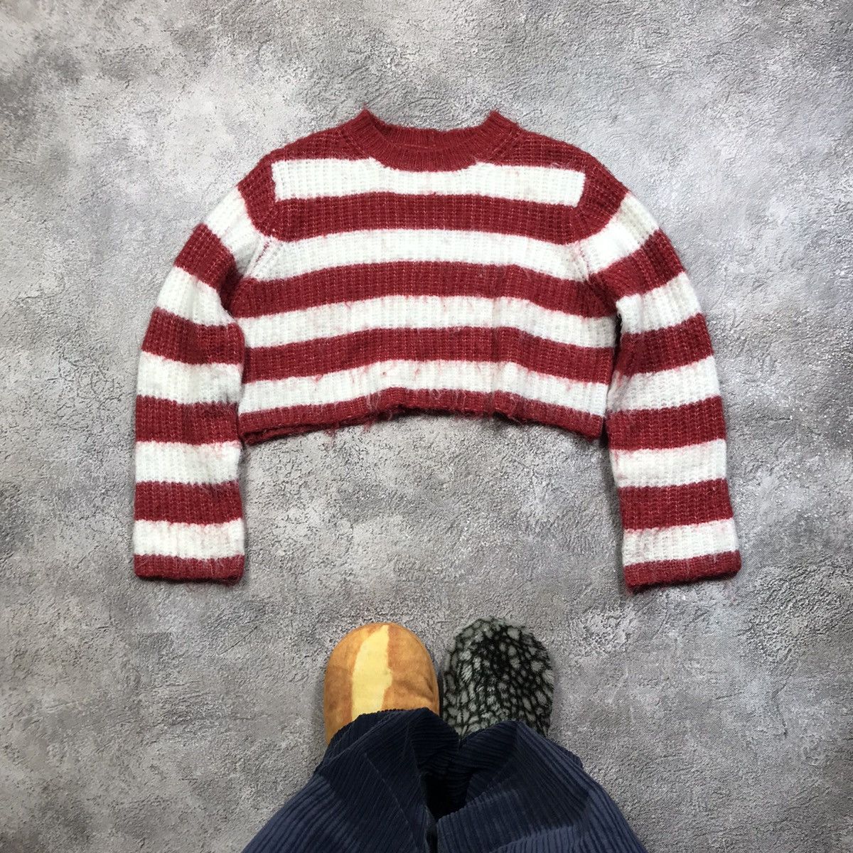 Vintage Vintage 90s Striped Knit Sweater Oversized Preppy Grunge S Size S / US 4 / IT 40 - 1 Thumbnail