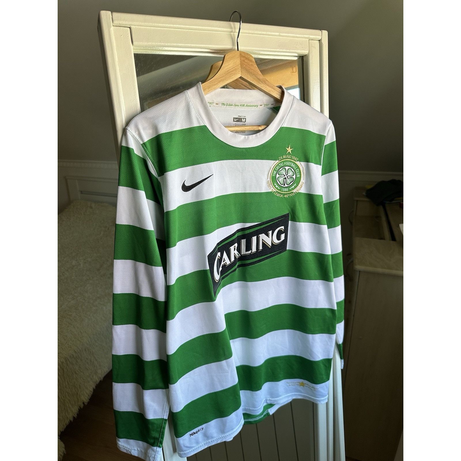 Nike Celtic Home Football Shirt Jersey 2007/08 40th Anniversary Size US M / EU 48-50 / 2 - 4 Thumbnail