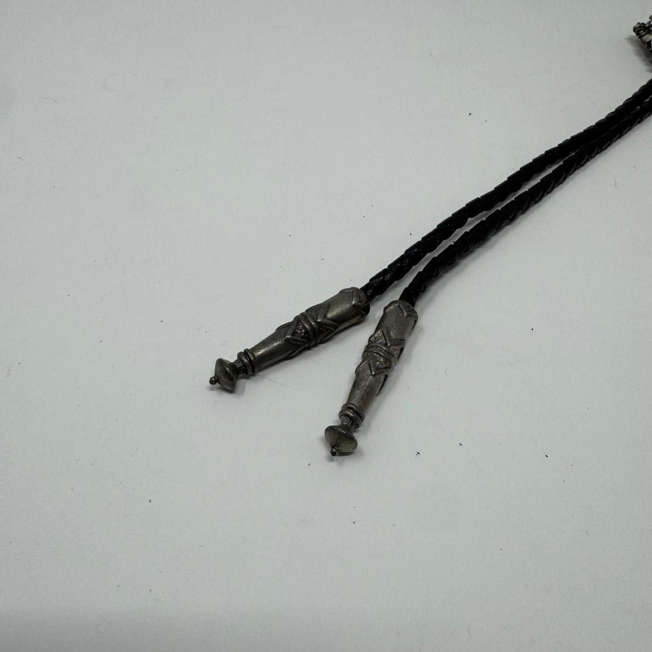 Vintage Vintage Pewter Wolf Bolo Tie Western Braided EJC 96 Signed Size ONE SIZE - 2 Thumbnail