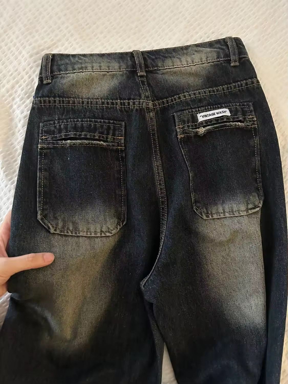 Japanese Brand × Jean Y2k Streetwear high waisted wide leg jeans Size 29" - 4 Thumbnail