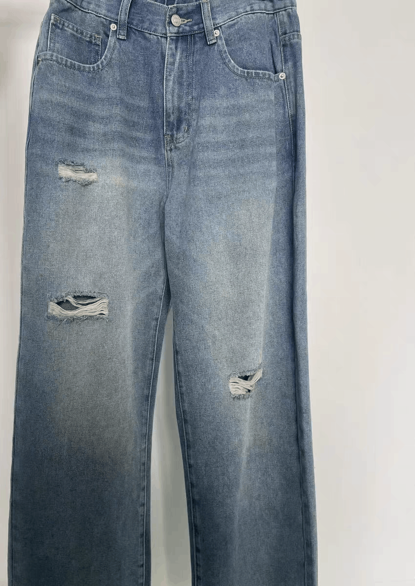 Jean × Vintage washed faded cleanfit ripped damaged yuppie baggy jeans Size US 38 / EU 54 - 9 Thumbnail